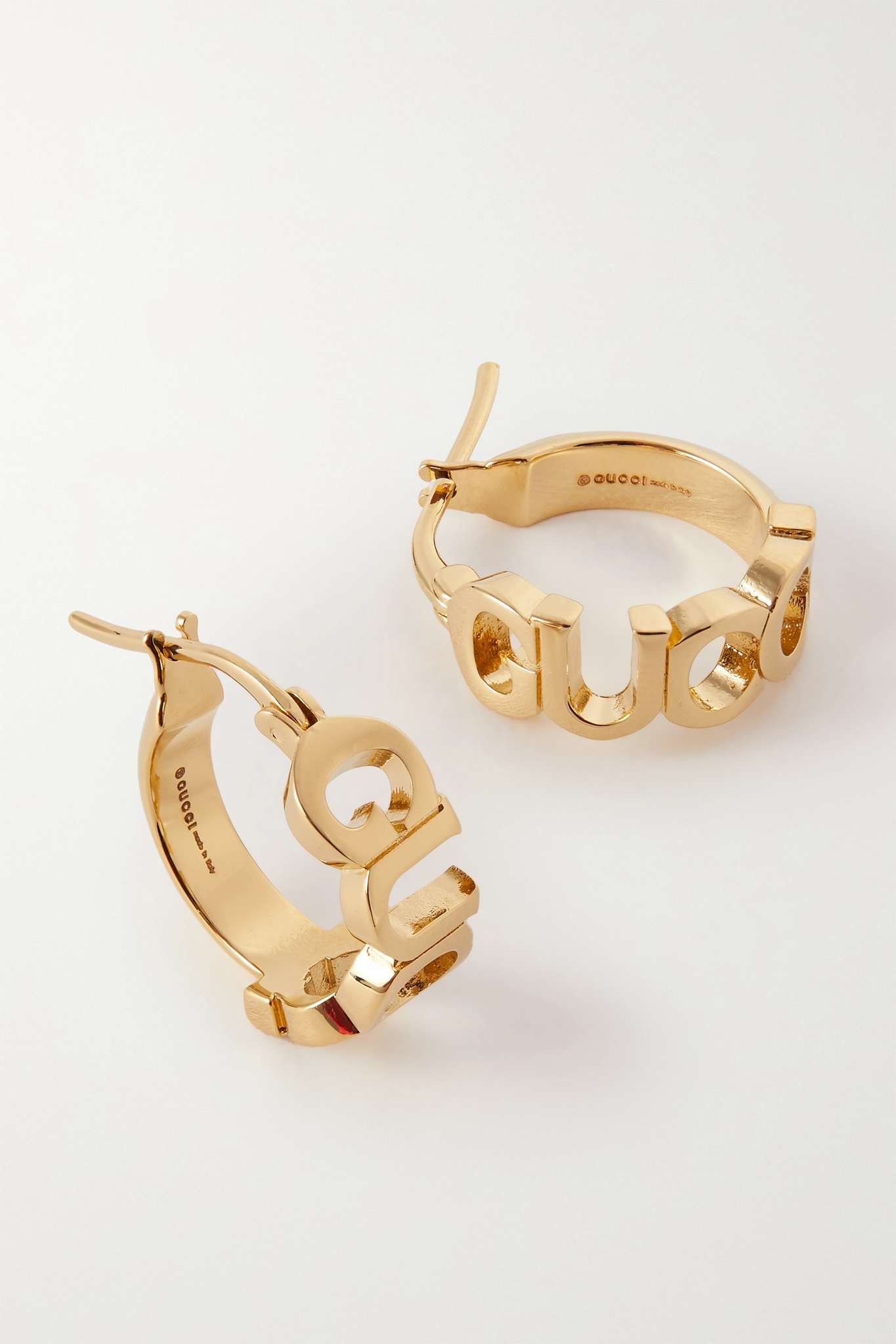 GUCCI Gold-tone hoop earrings | netaporter | REVERSIBLE