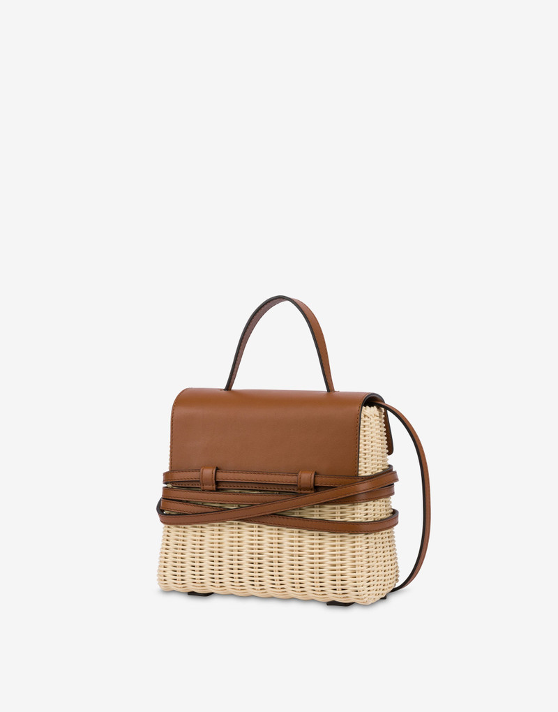 MOSCHINO TIE ME BAG IN RATTAN SMALL 1
