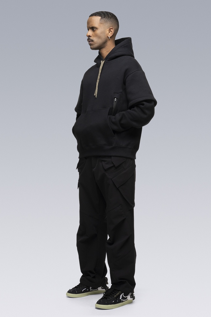 S34-PR Cotton Hooded Sweatshirt Black - 2