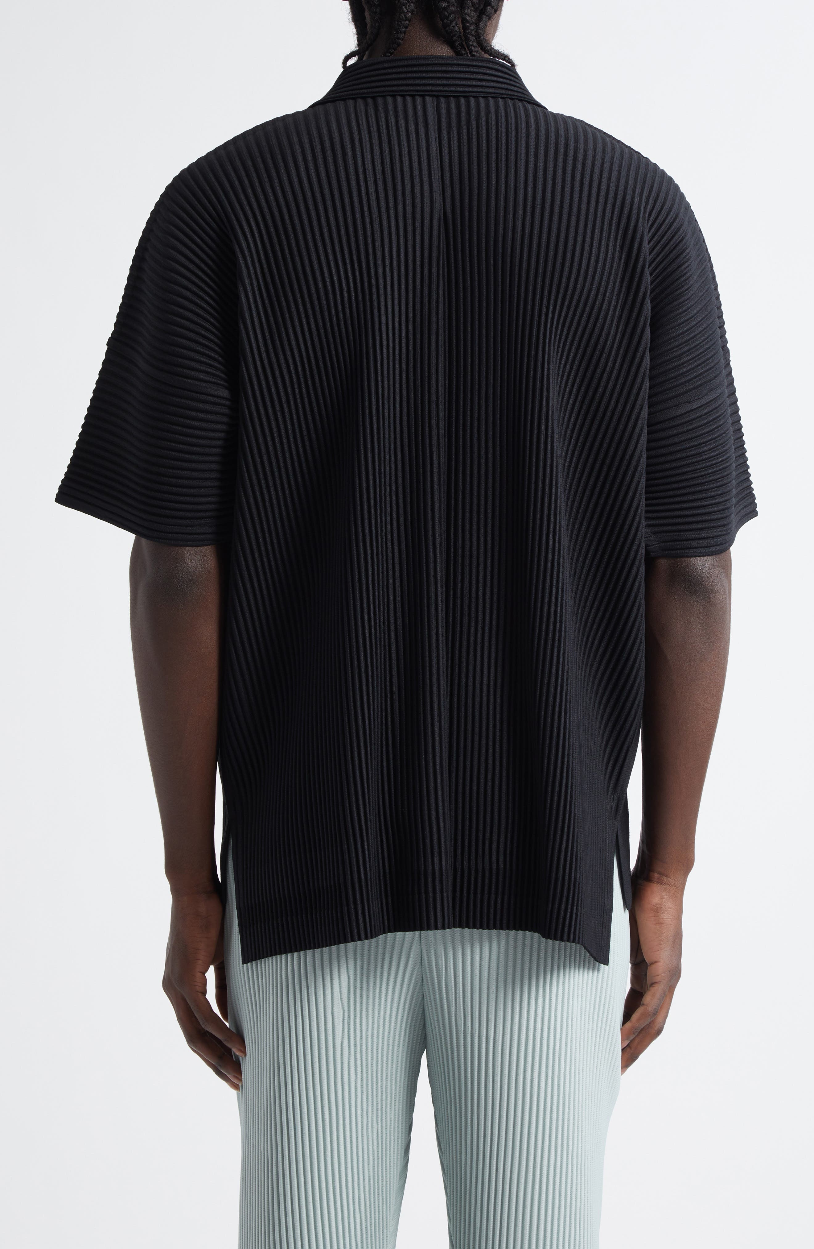 Homme Plissé Issey Miyake Monthly Colors April Camp Shirt in Black at Nordstrom - 3