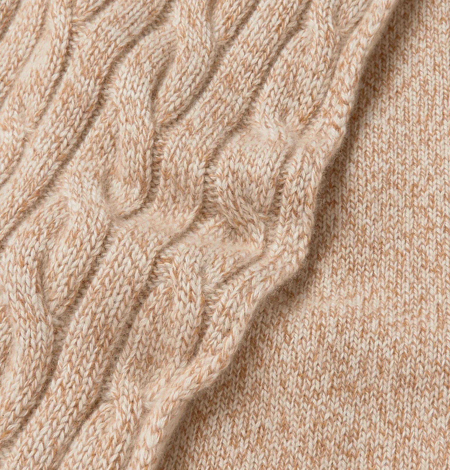 Cable-Knit Mélange Baby Cashmere Scarf - 3