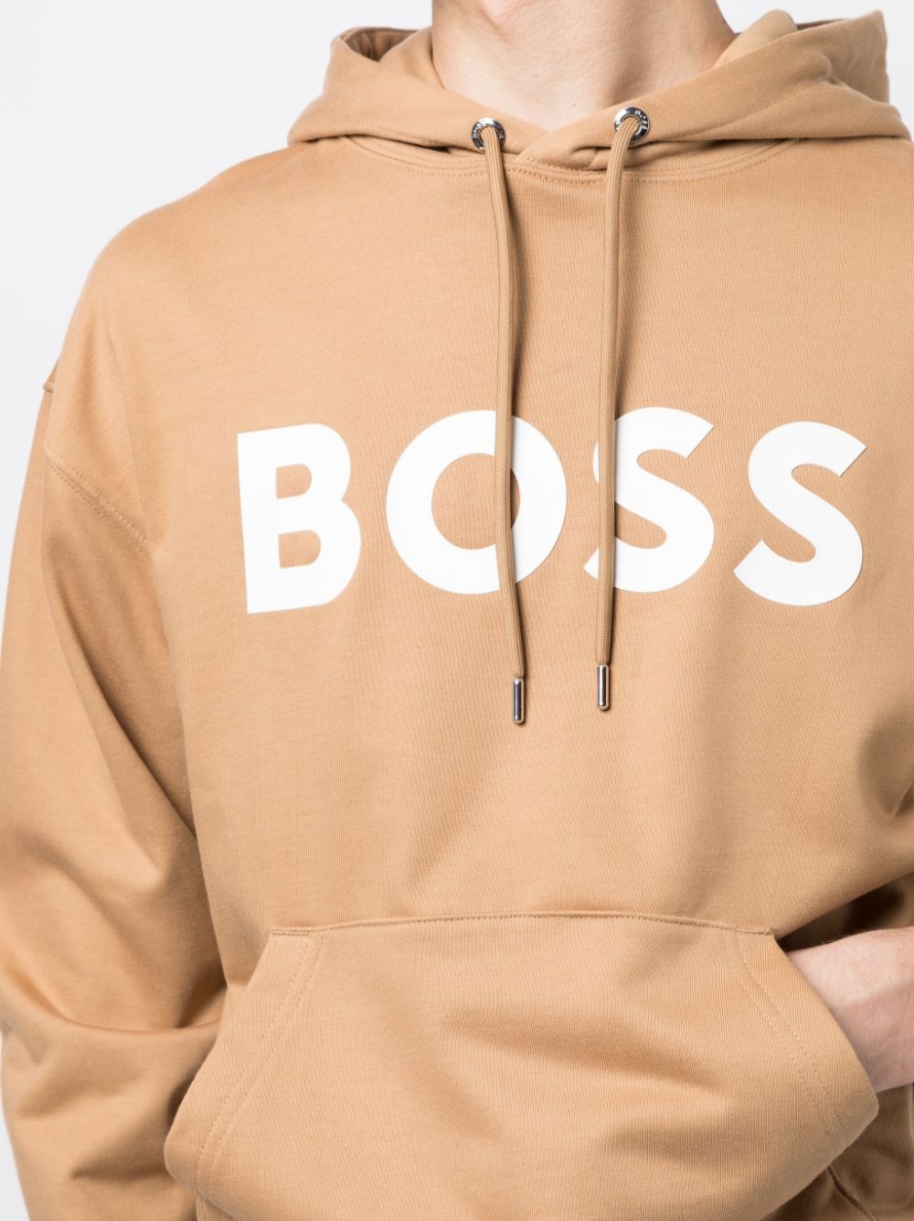 logo-print cotton hoodie - 5