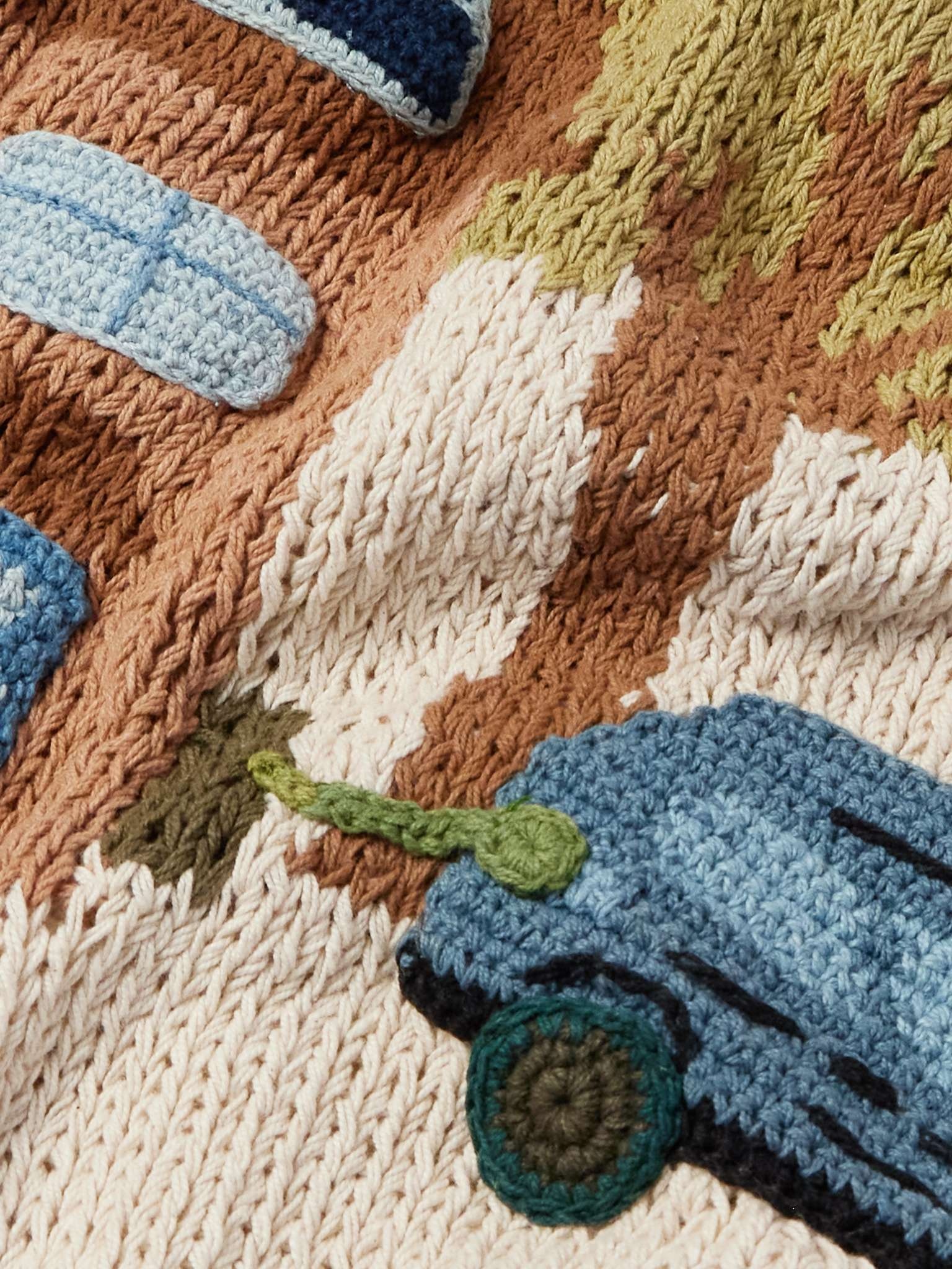 Twinsun Appliquéd Jacquard-Knit Organic Cotton Sweater - 4