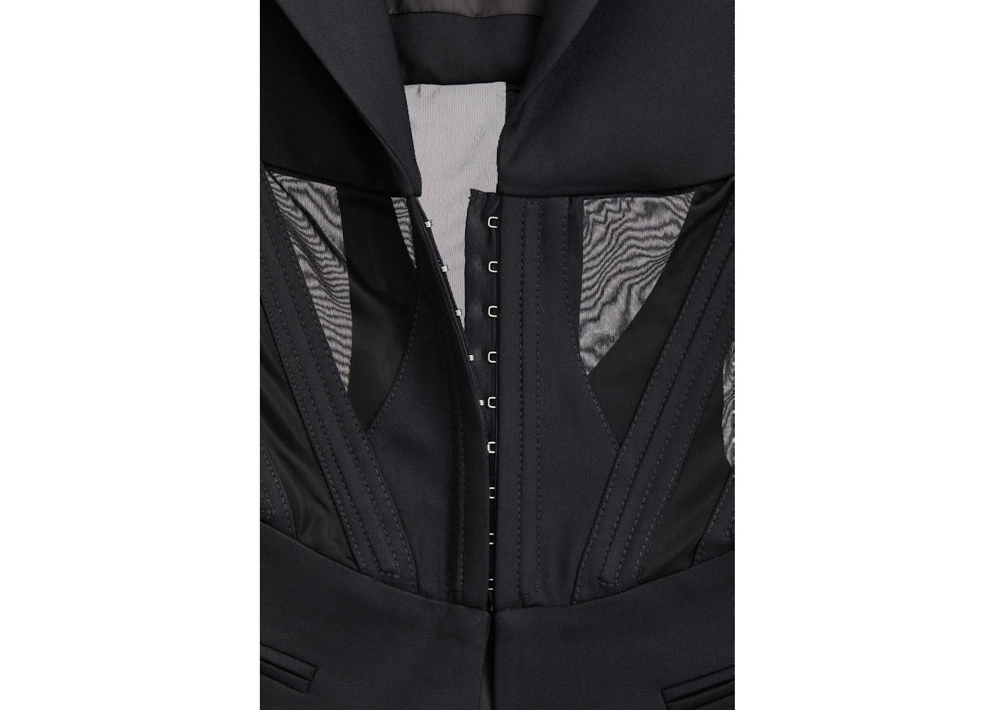 Mugler H&M Corset-Style Wool Jacket Black - 2
