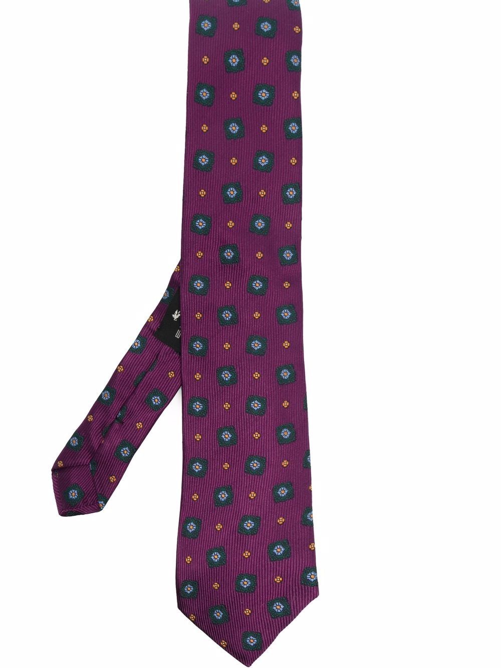 floral-print silk tie - 1