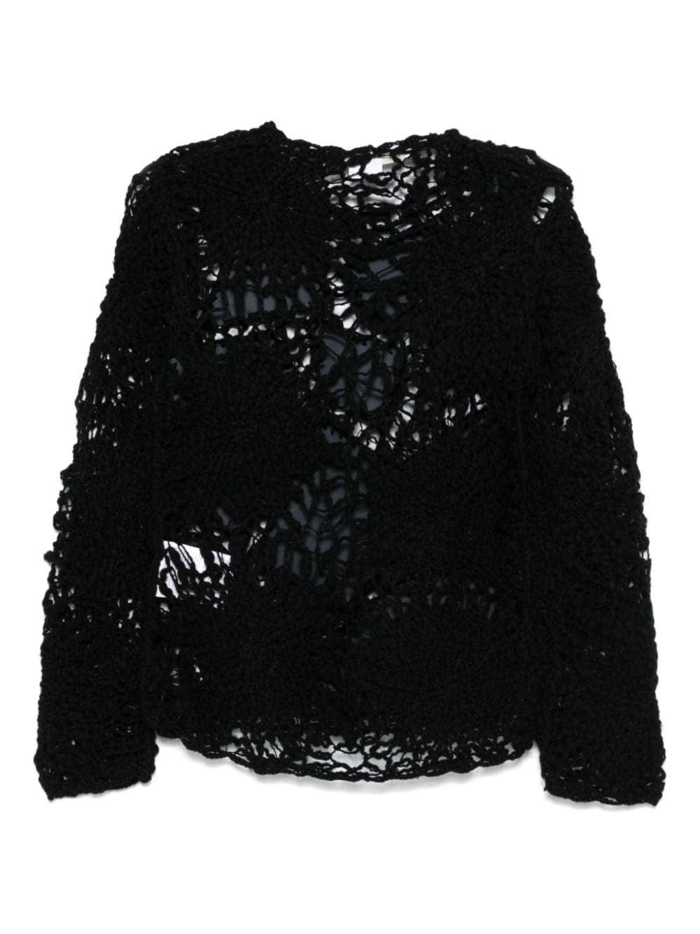 faux-leather patch sweater - 2