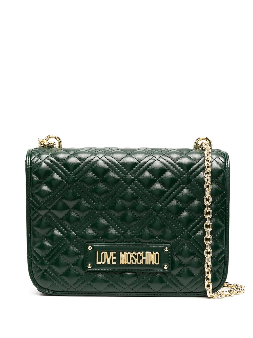 quilted logo shoulder bag - 1