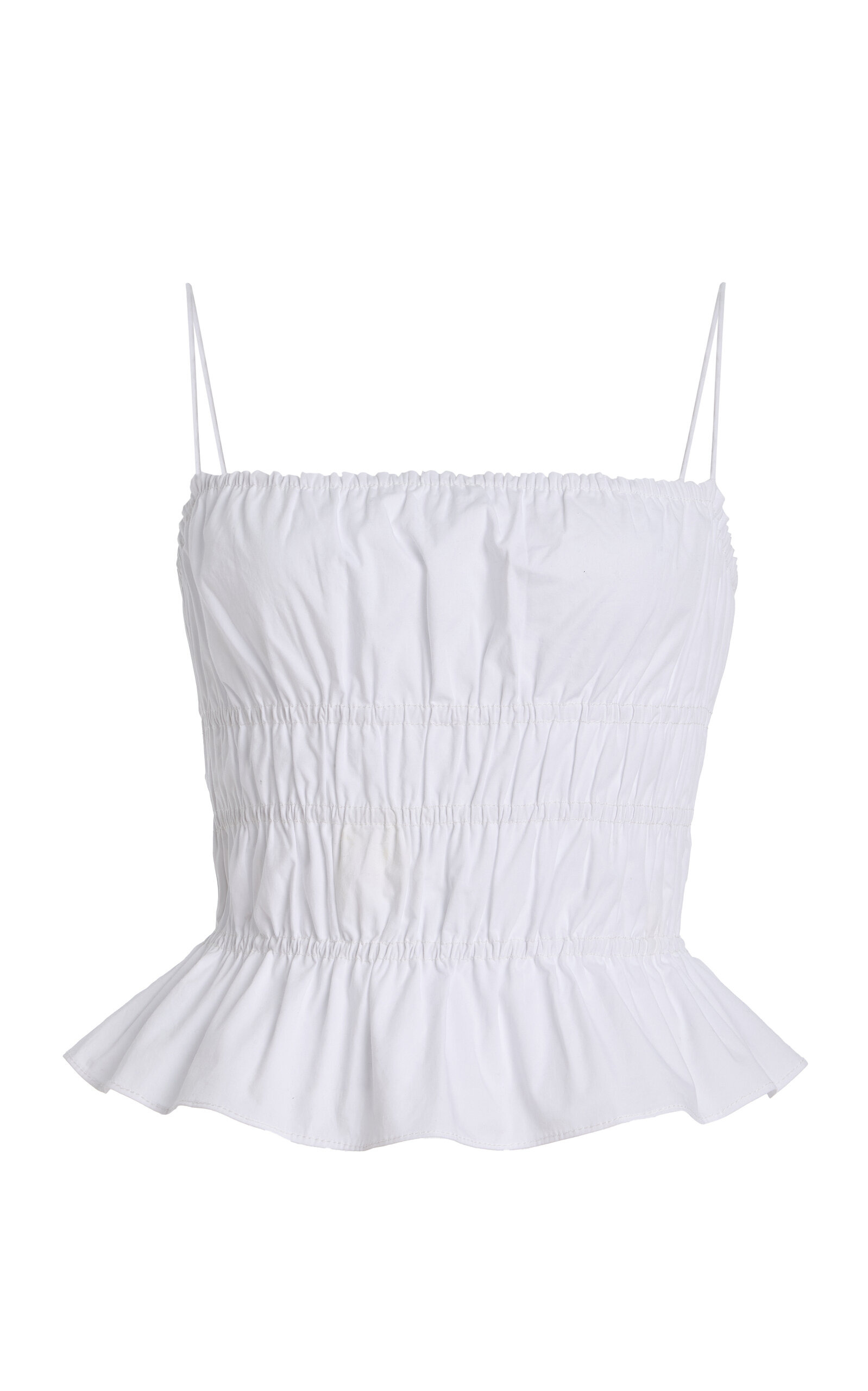 Ayla Smocked Cotton Top white - 1