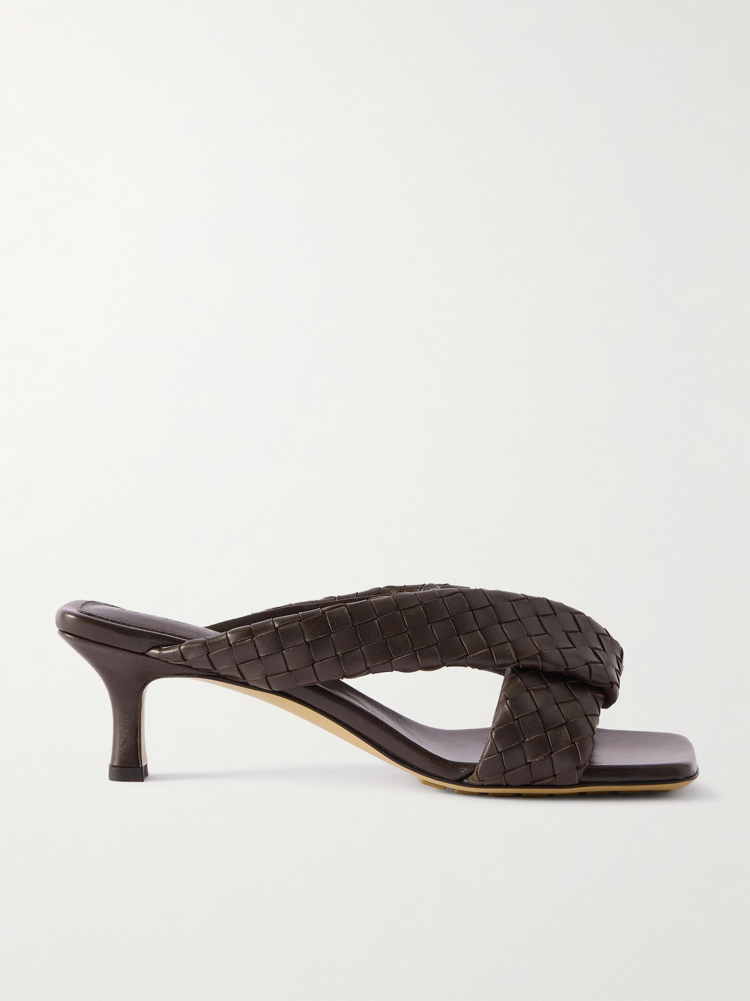 Riva intrecciato leather mules Brown - 1