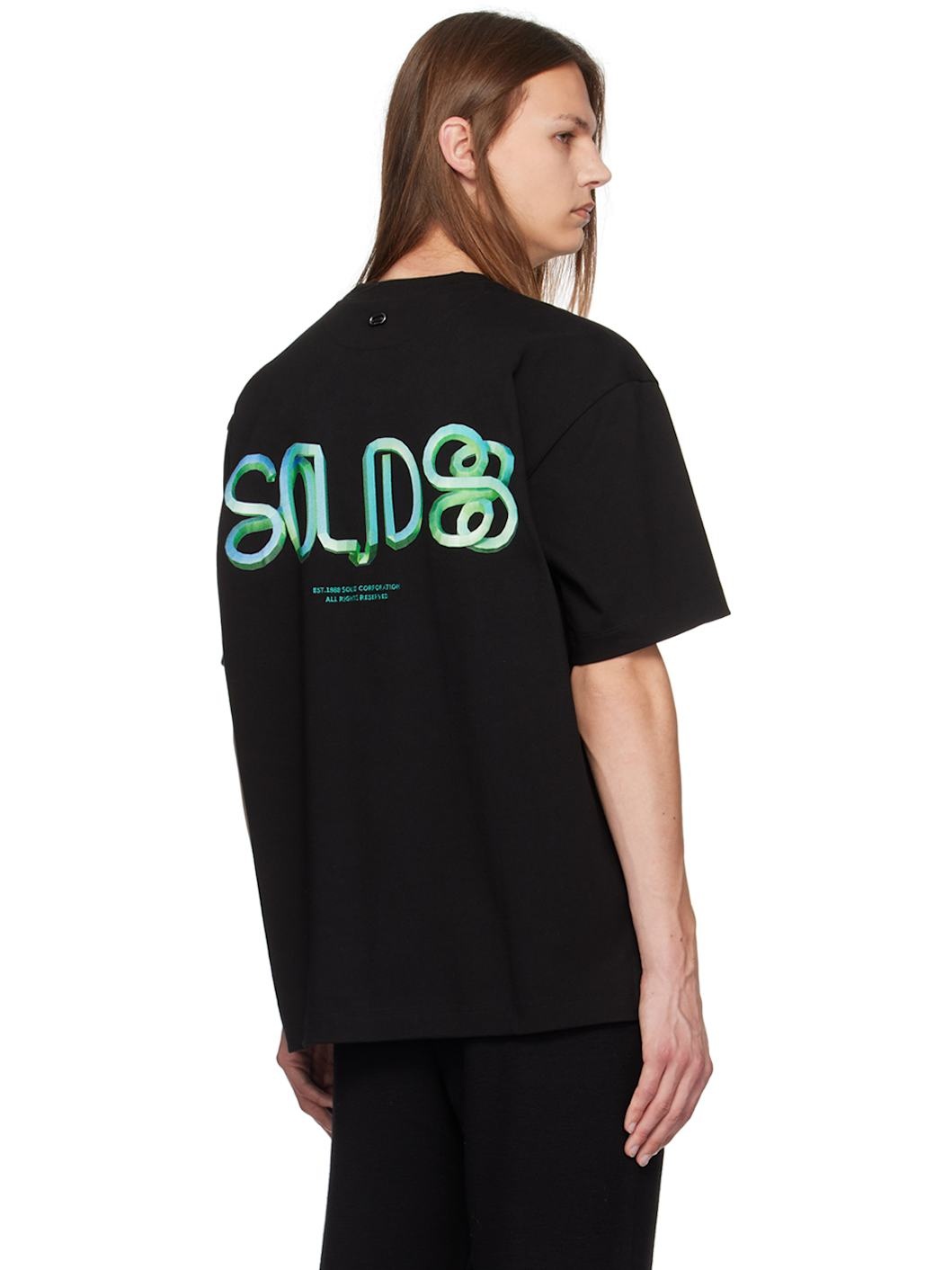 Black Cubic Typography T-Shirt - 3