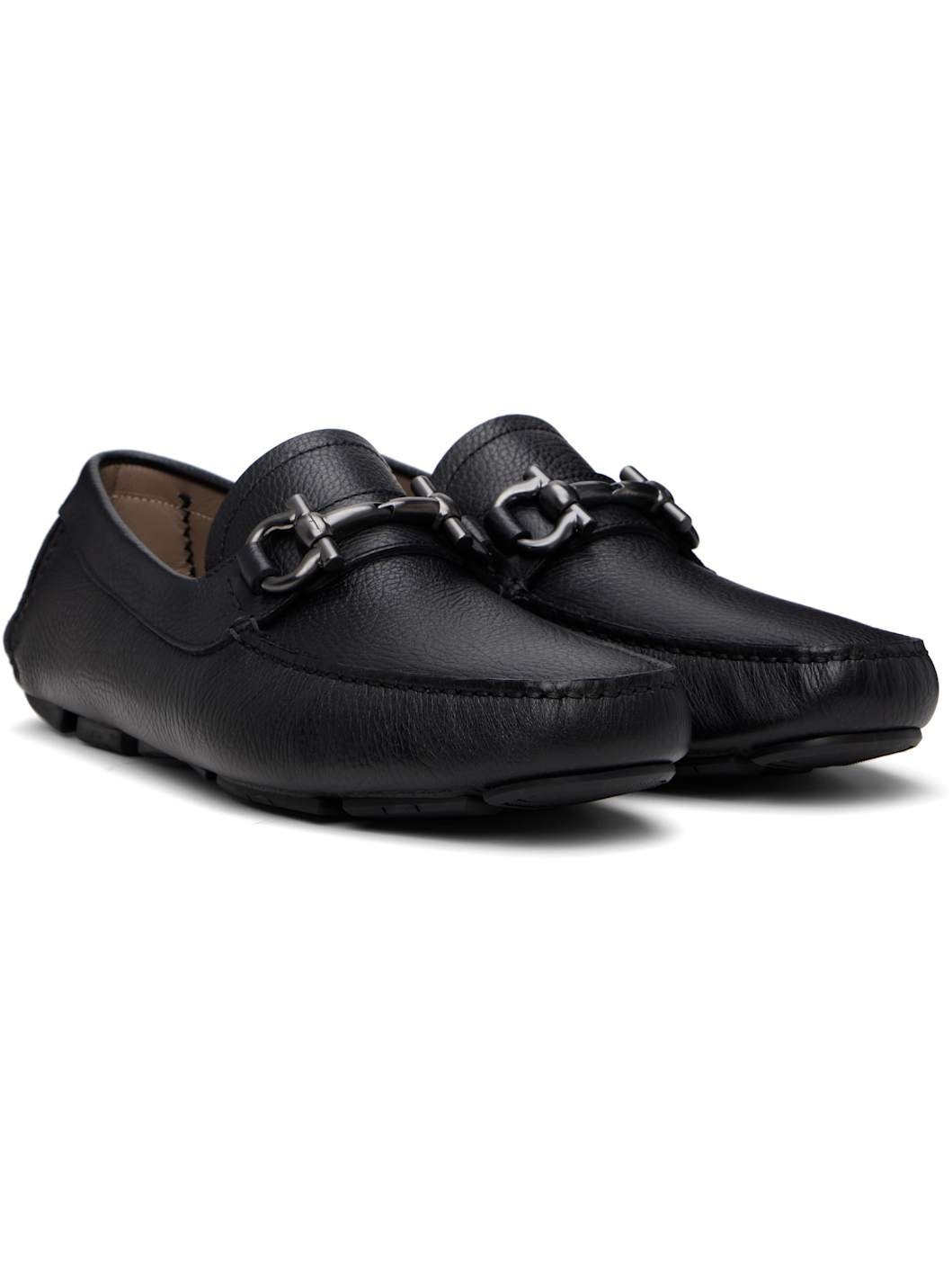 Black Gancini Ornament Driver Loafers - 4
