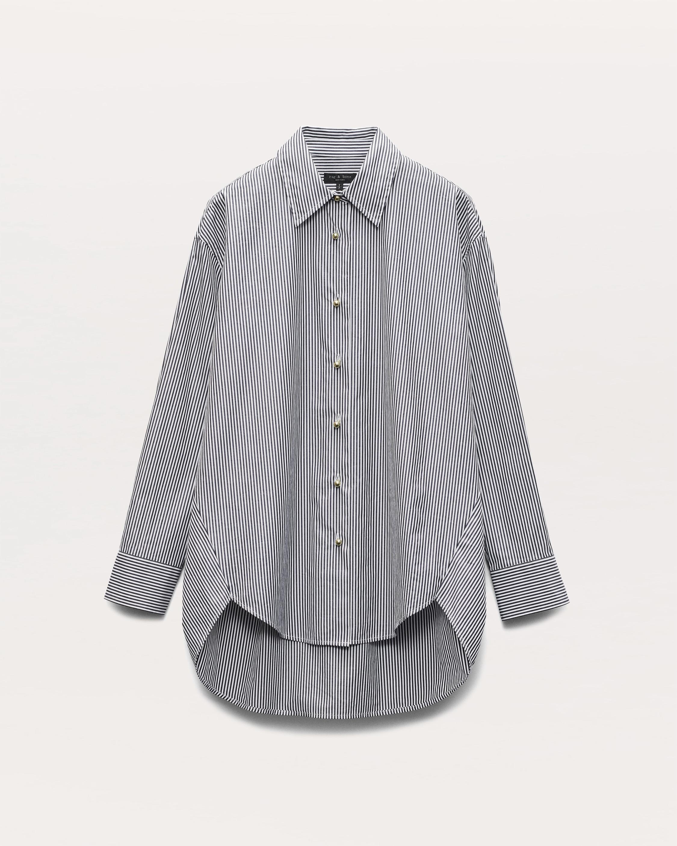 Jessica Striped Cotton-Blend Poplin Shirt - 1
