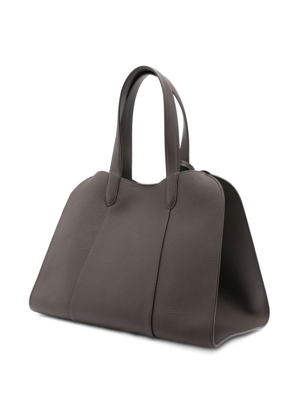 grained leather clasp tote bag - 2