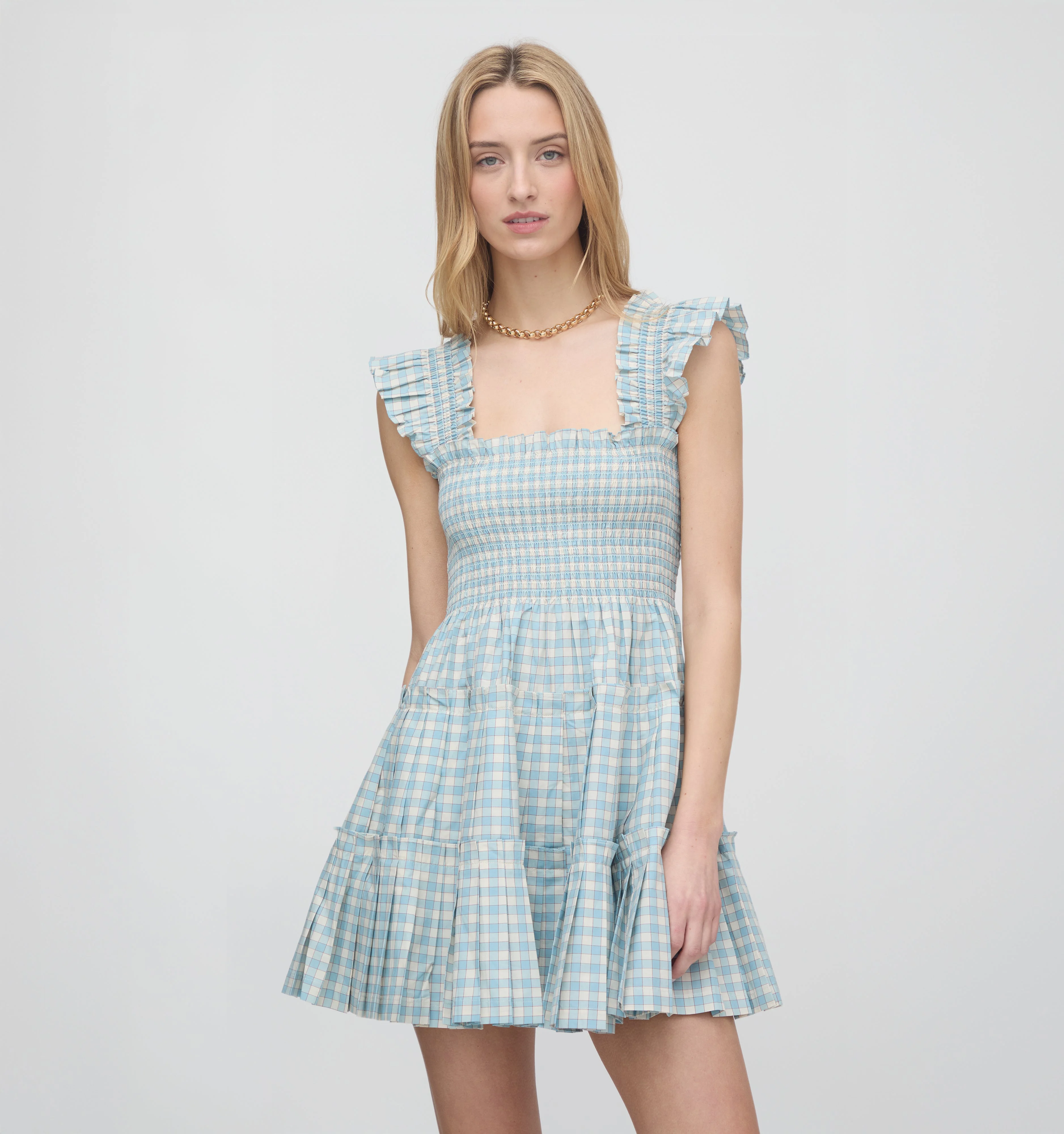 The Charlotte Nap Dress - Blue/Red Gingham - 1