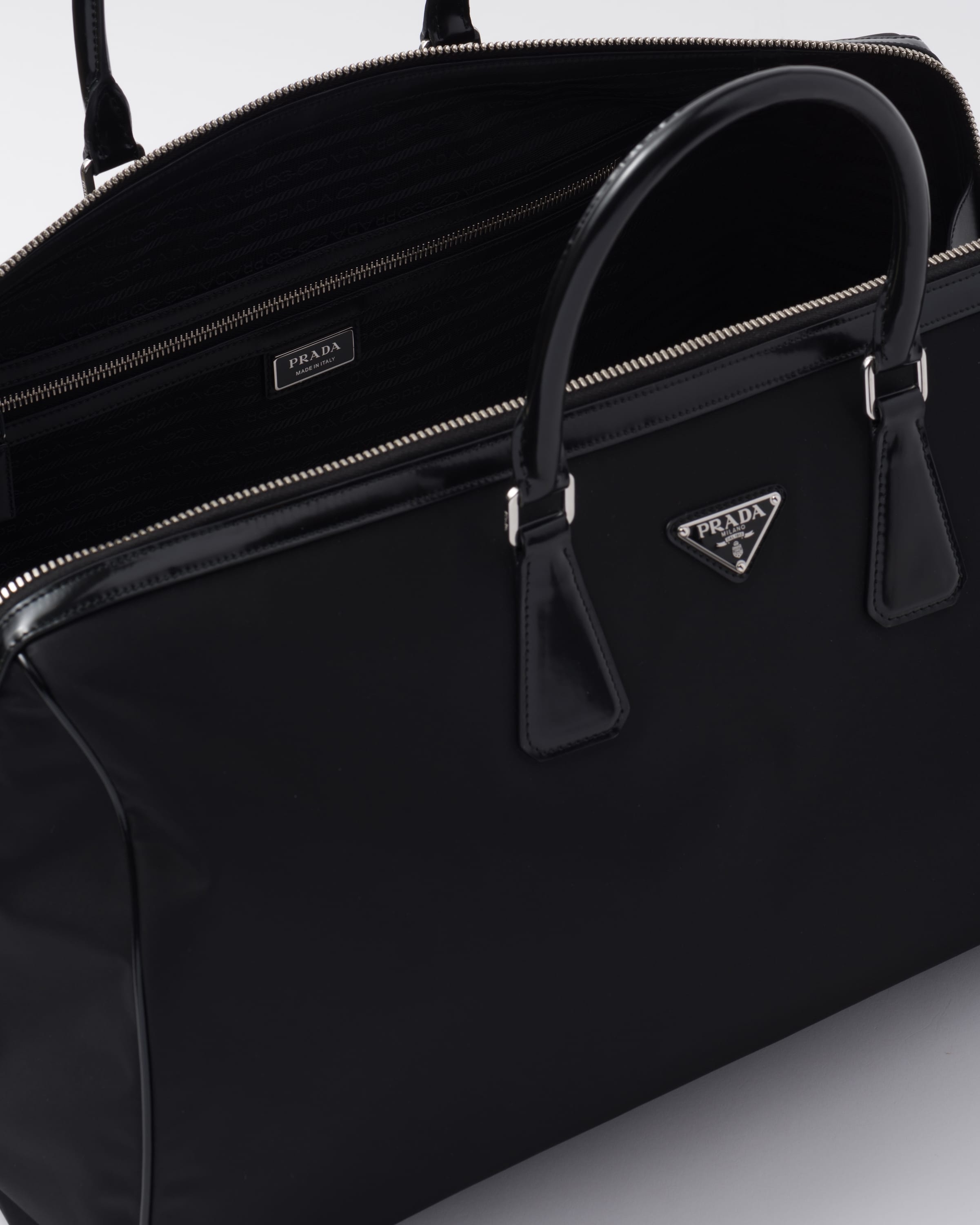 Re-Nylon and brushed leather duffel bag - 5