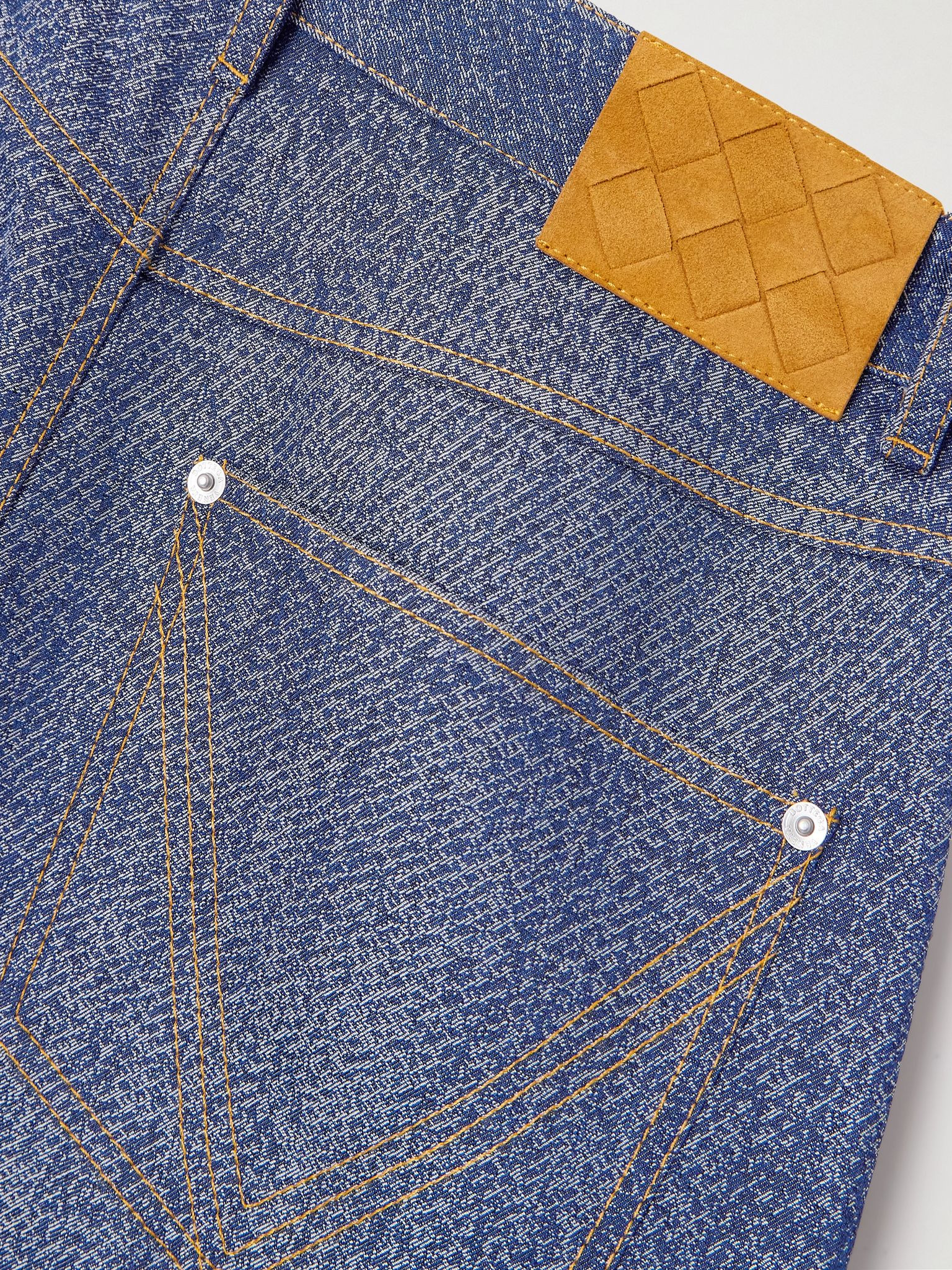 Wool and cotton-blend twill wide-leg pants Blue - 5