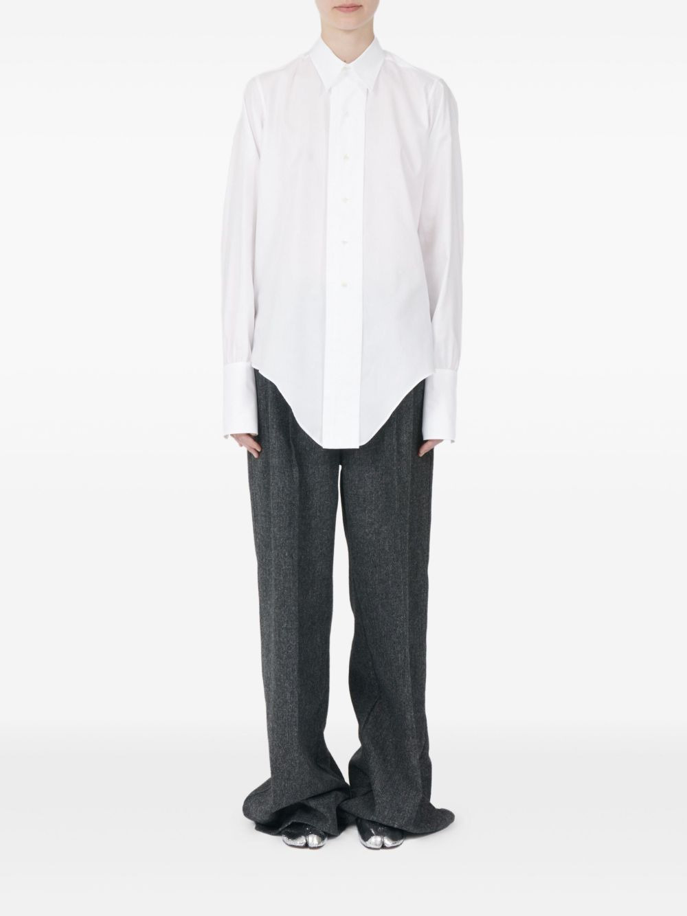 curved-hem shirt - 2