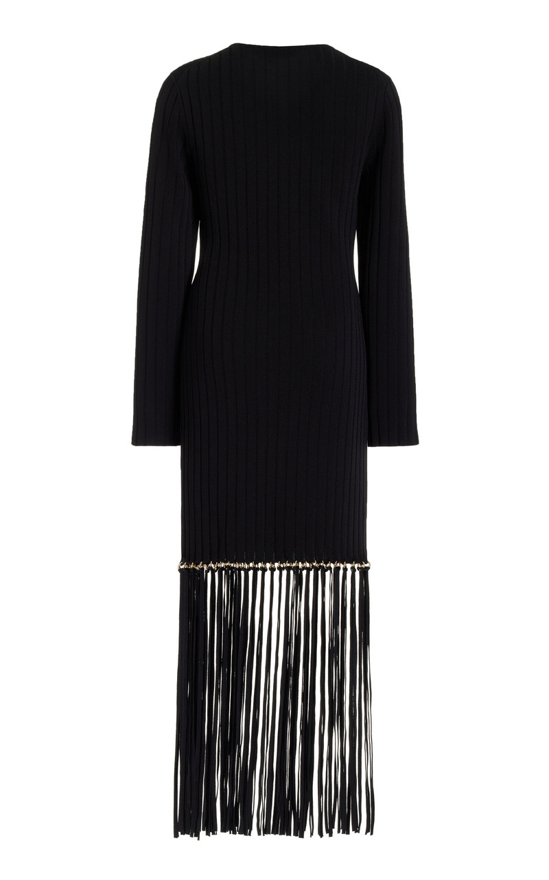 Sharron Maxi Fringe Midi Dress black 3