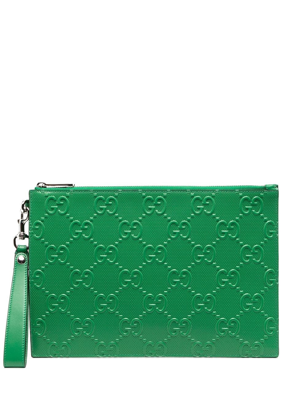 GG embossed zipped clutch - 1