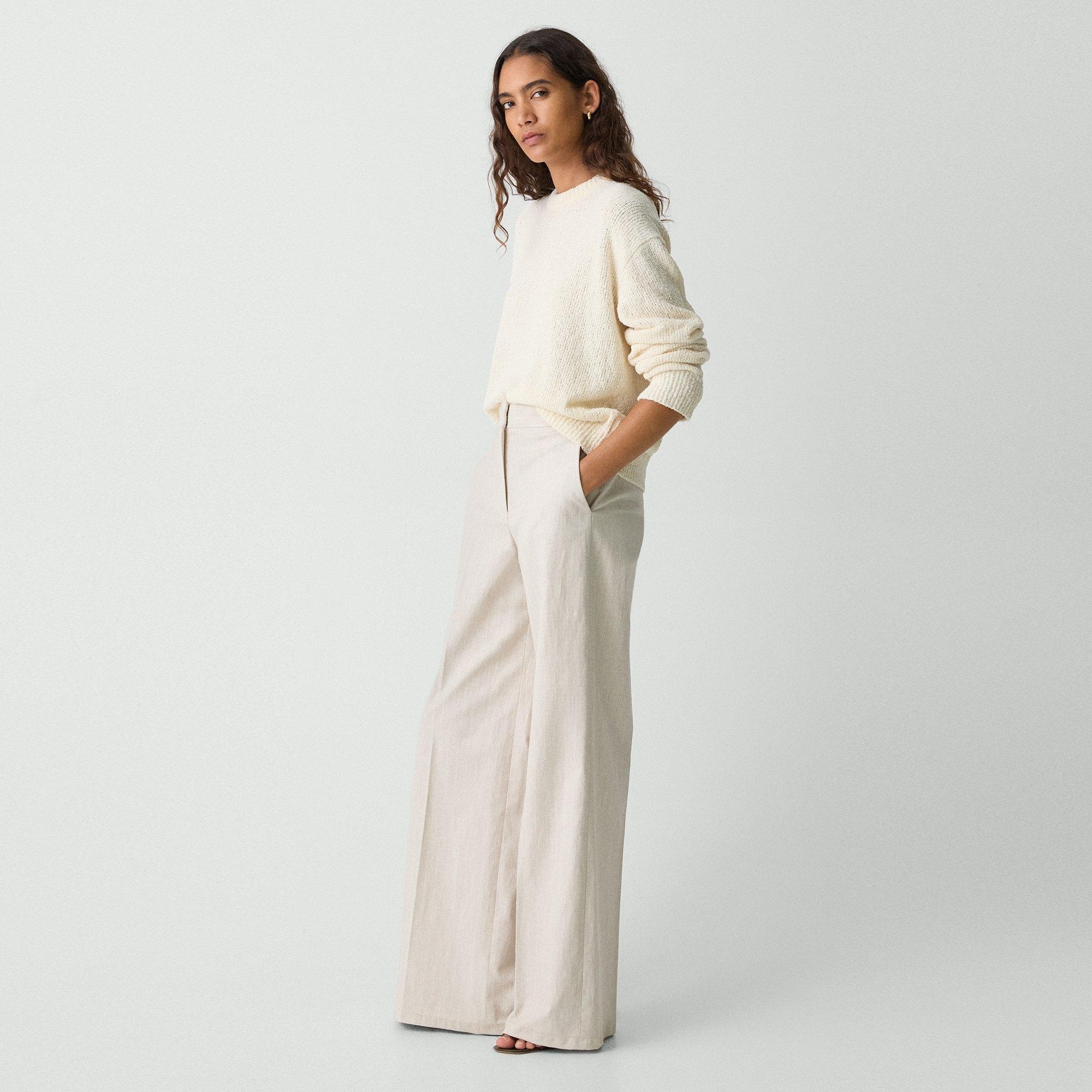 High-Waist Wide-Leg Pant in Striped Canvas - 3