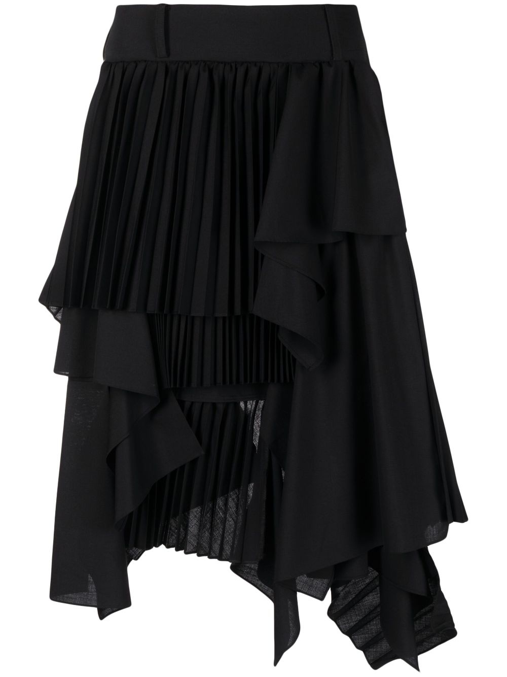 asymmetric pleated skirt - 1