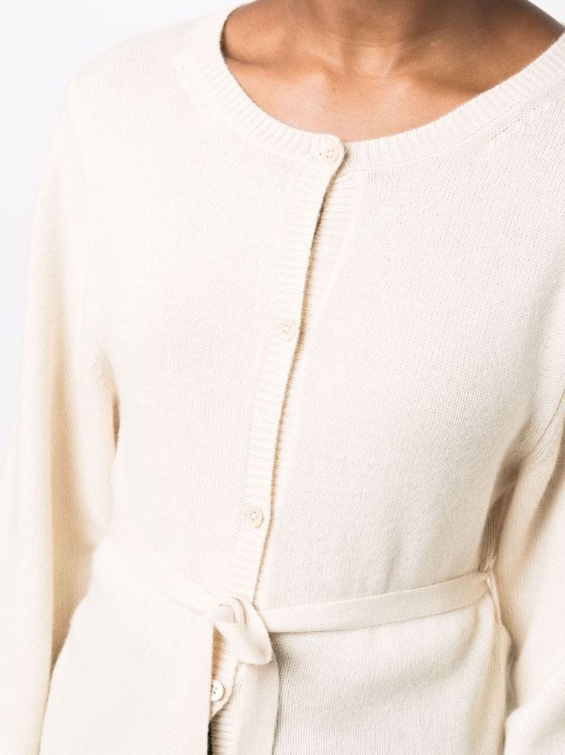 tied-waist cashmere cardigan - 5