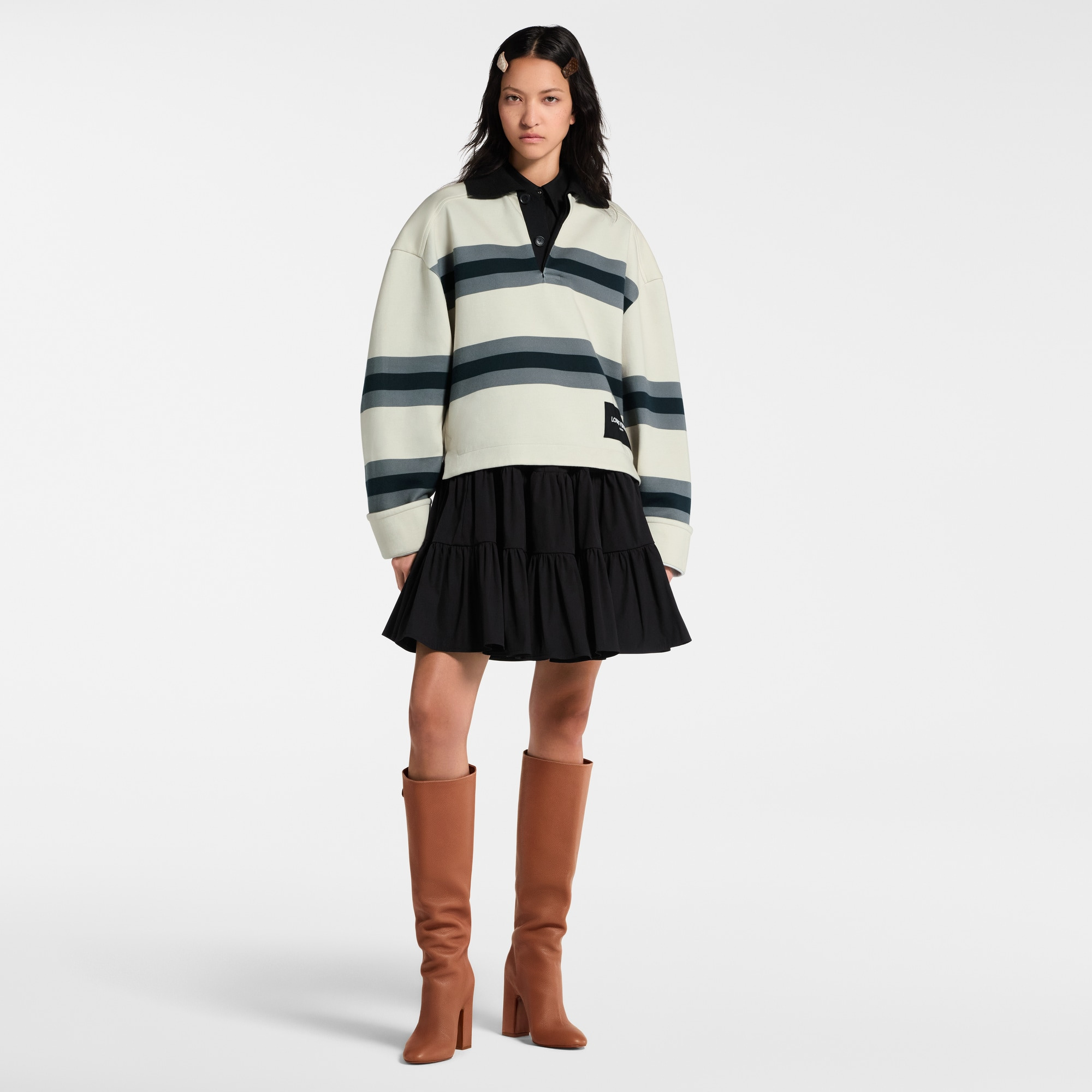 Chunky Stripes Polo Top - 6