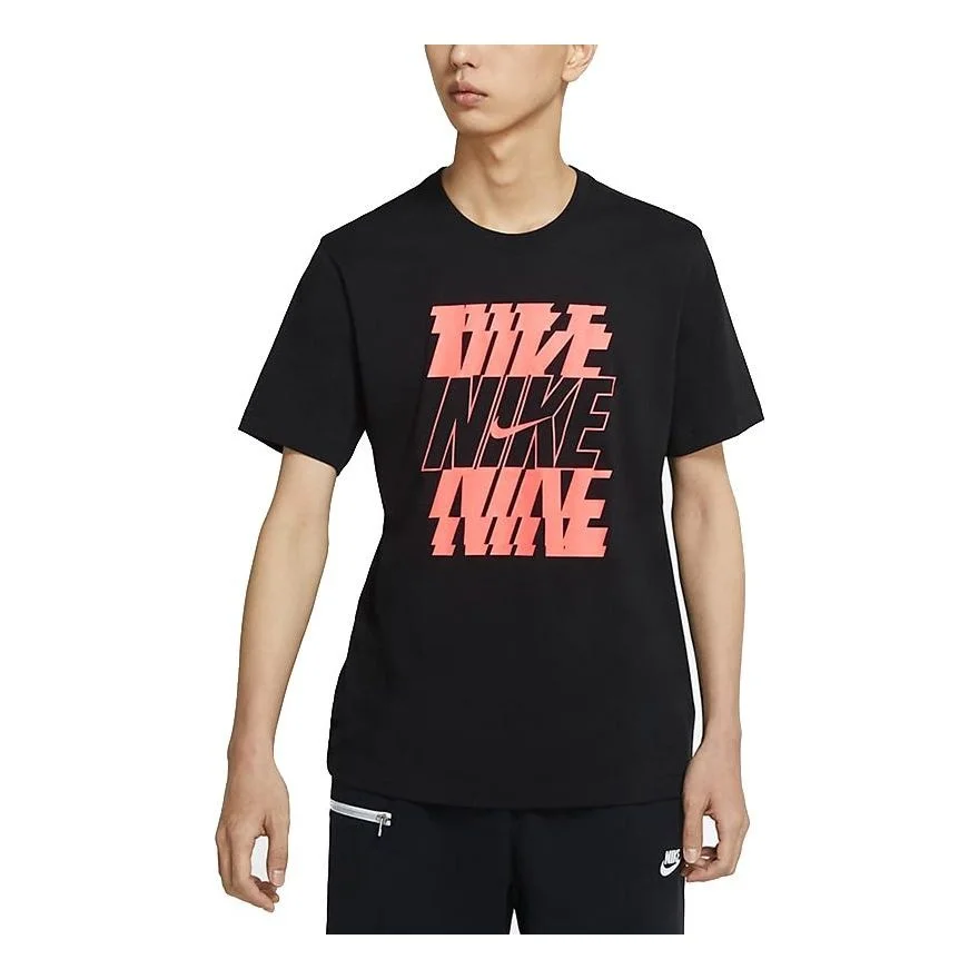 Nike Sportswear Alphabet Printing Casual Sports Short Sleeve Black DB6476-010 - 1