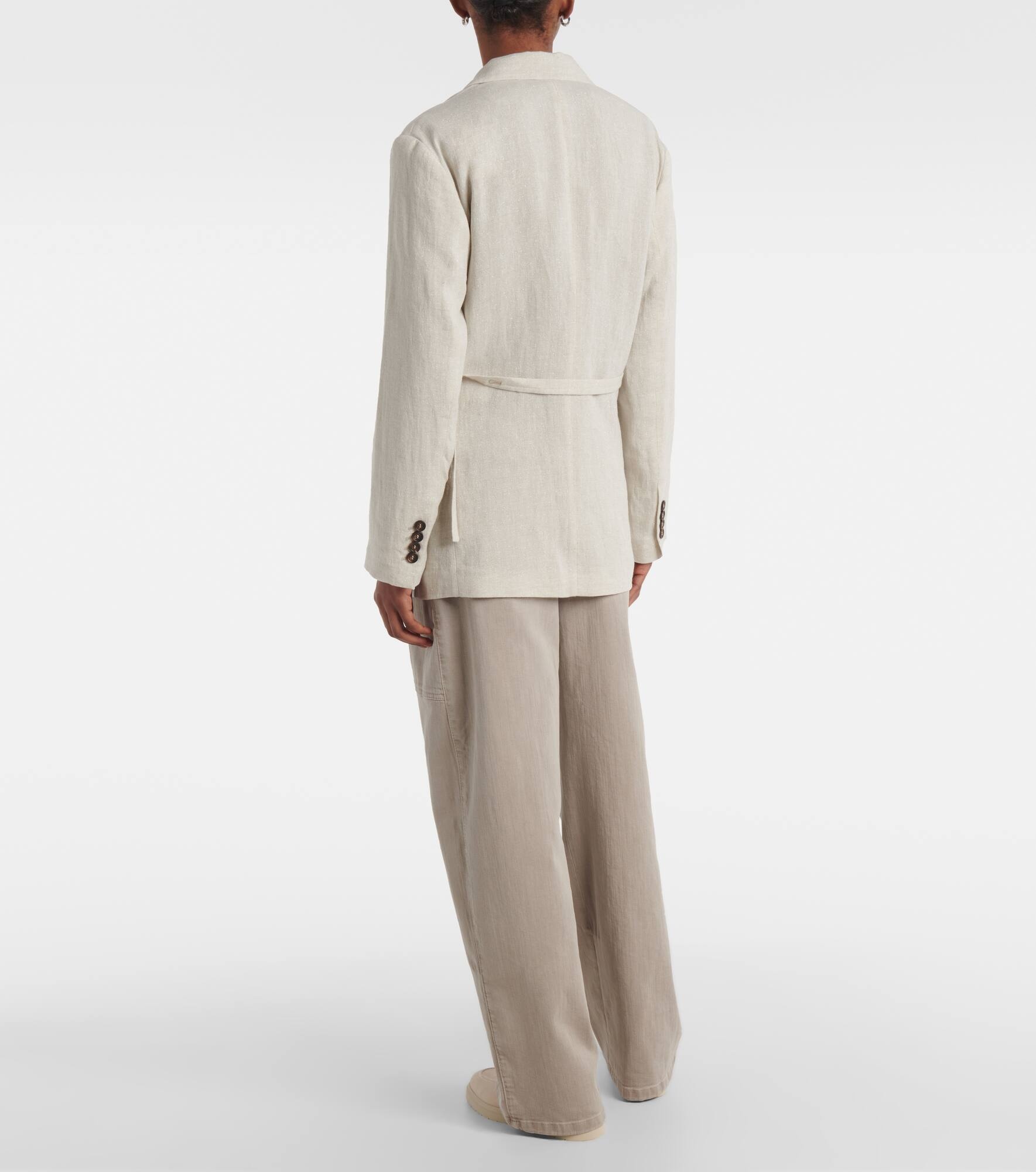 Linen-blend blazer - 3
