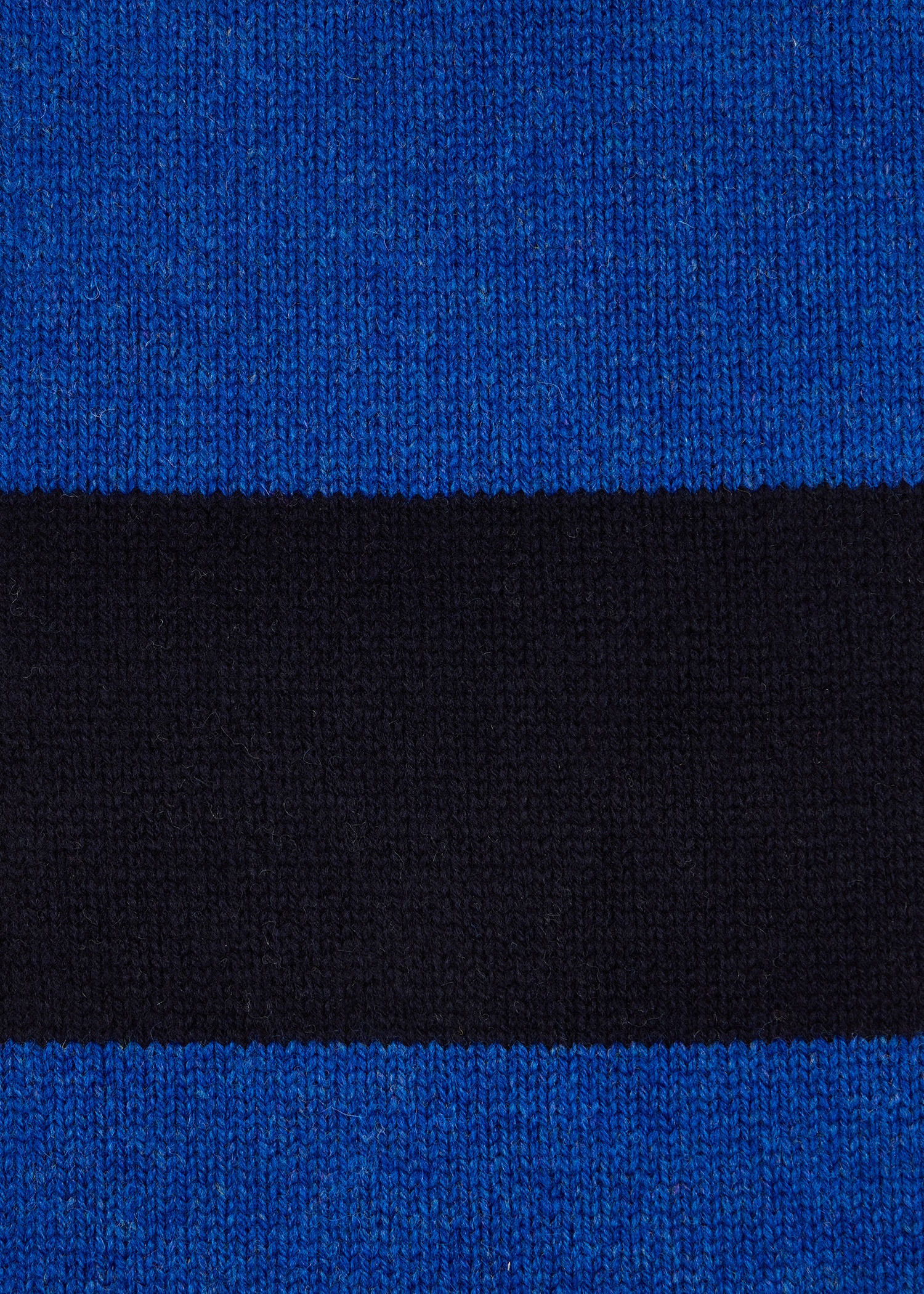 Navy and Blue Block Stripe Scarf with 'Signature Stripe' Trim - 3