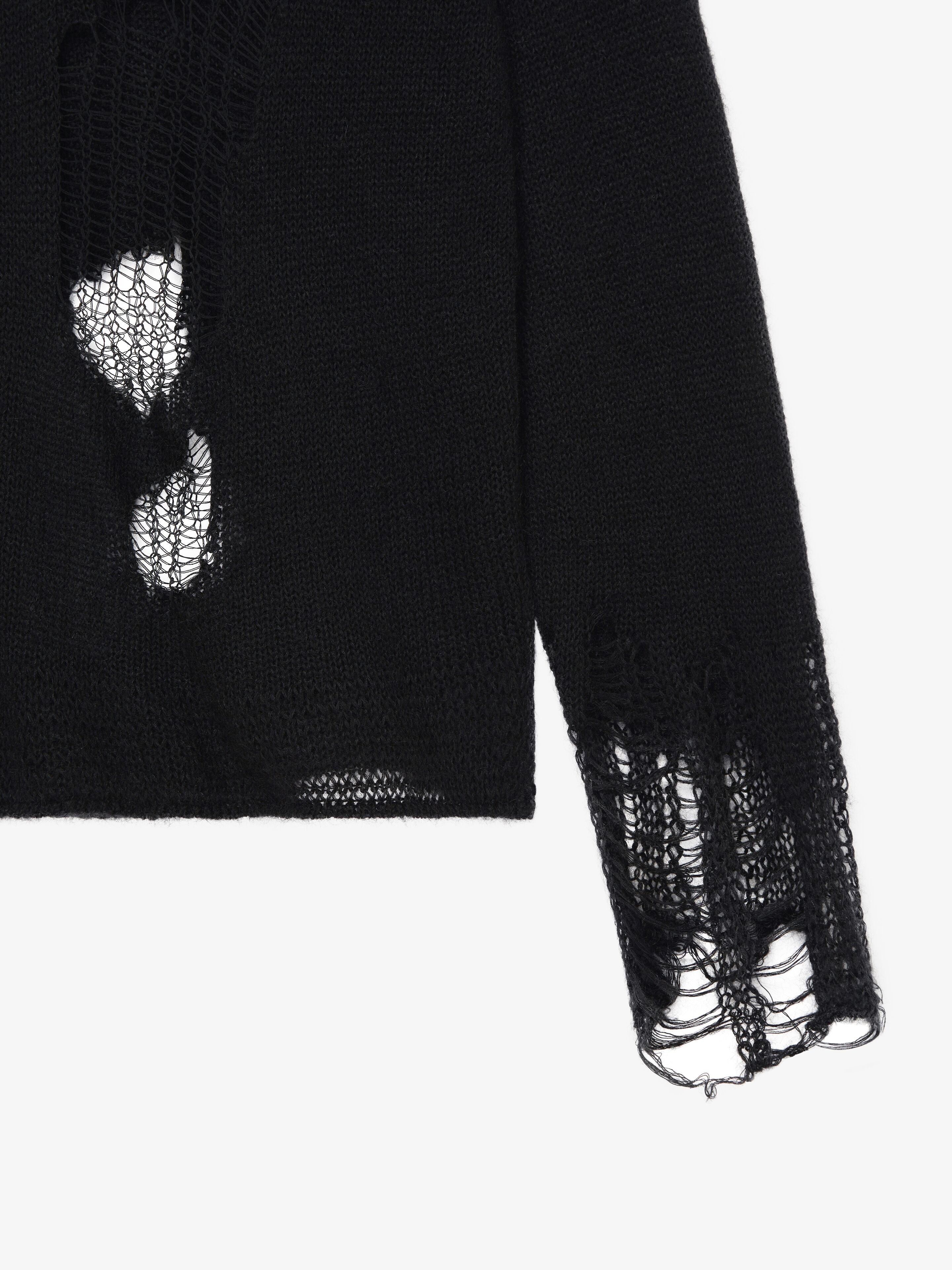 CARDIGAN IN MOHAIR AND WOOL WITH DESTROYED EFFECT - 6