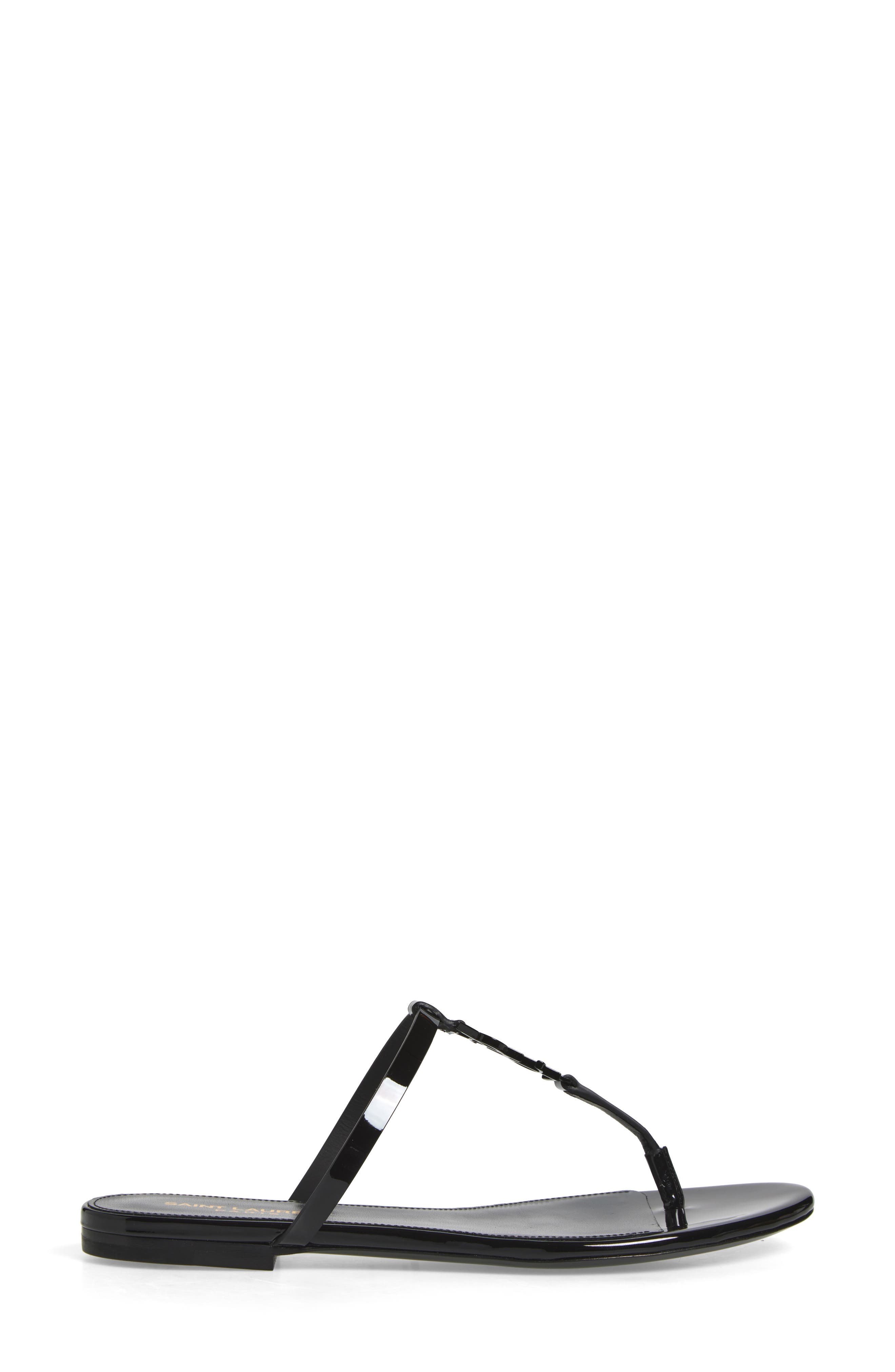 Saint Laurent Cassandra YSL Logo T-Strap Sandal in Black at Nordstrom - 3