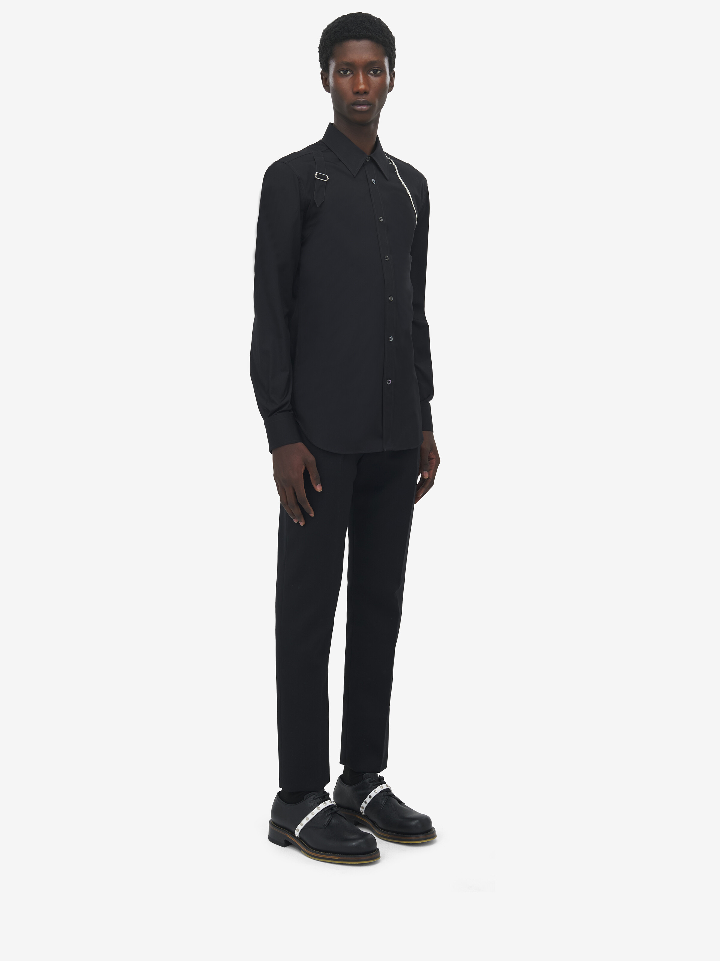 Raw Edge Canvas Harness Shirt - 3