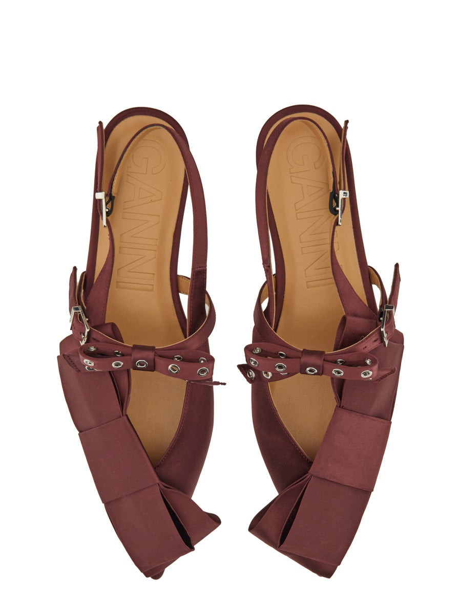 Ganni Women Satin Ballerina - 5