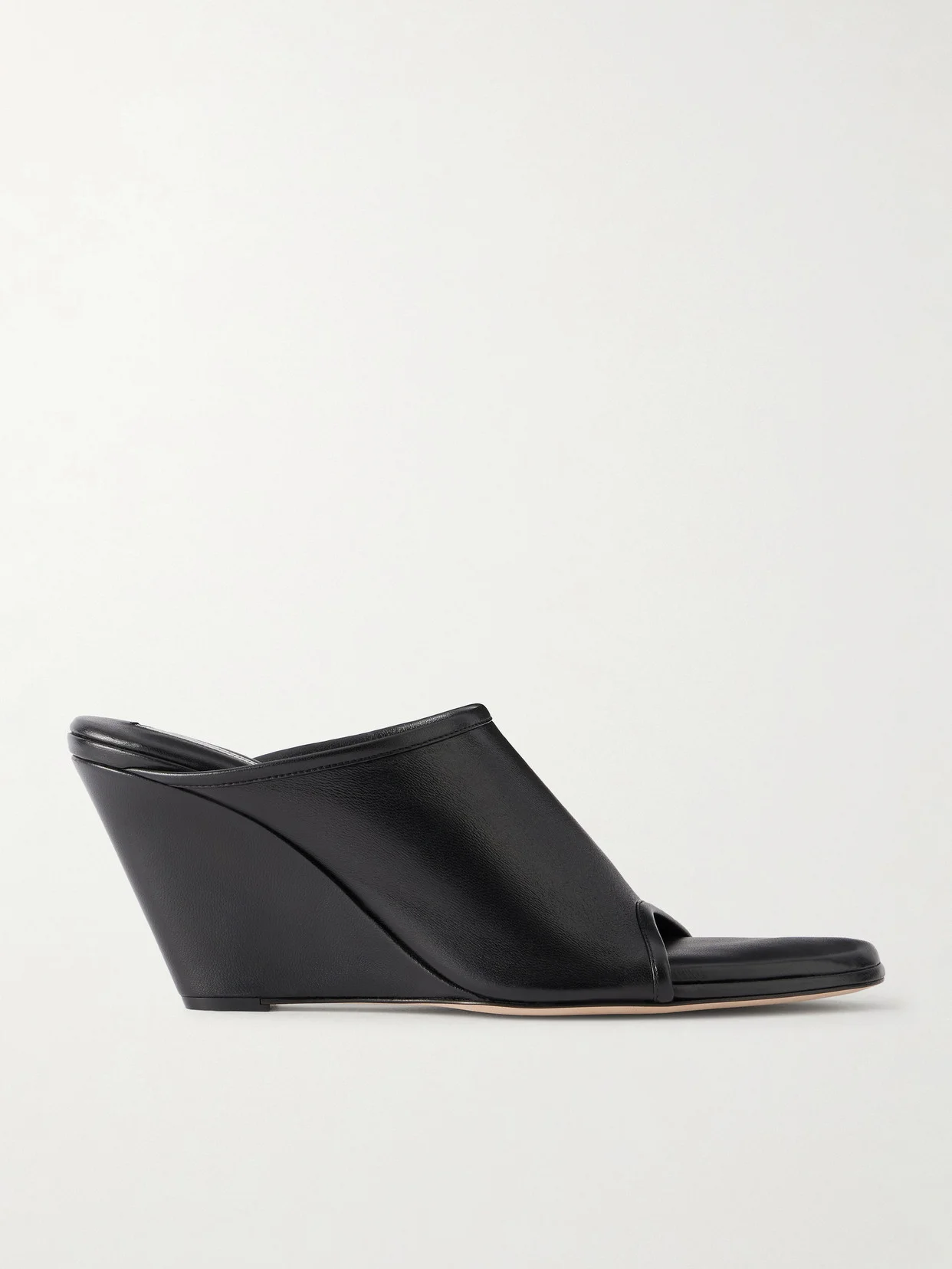 75 Stretch Leather Wedge Mules - 1