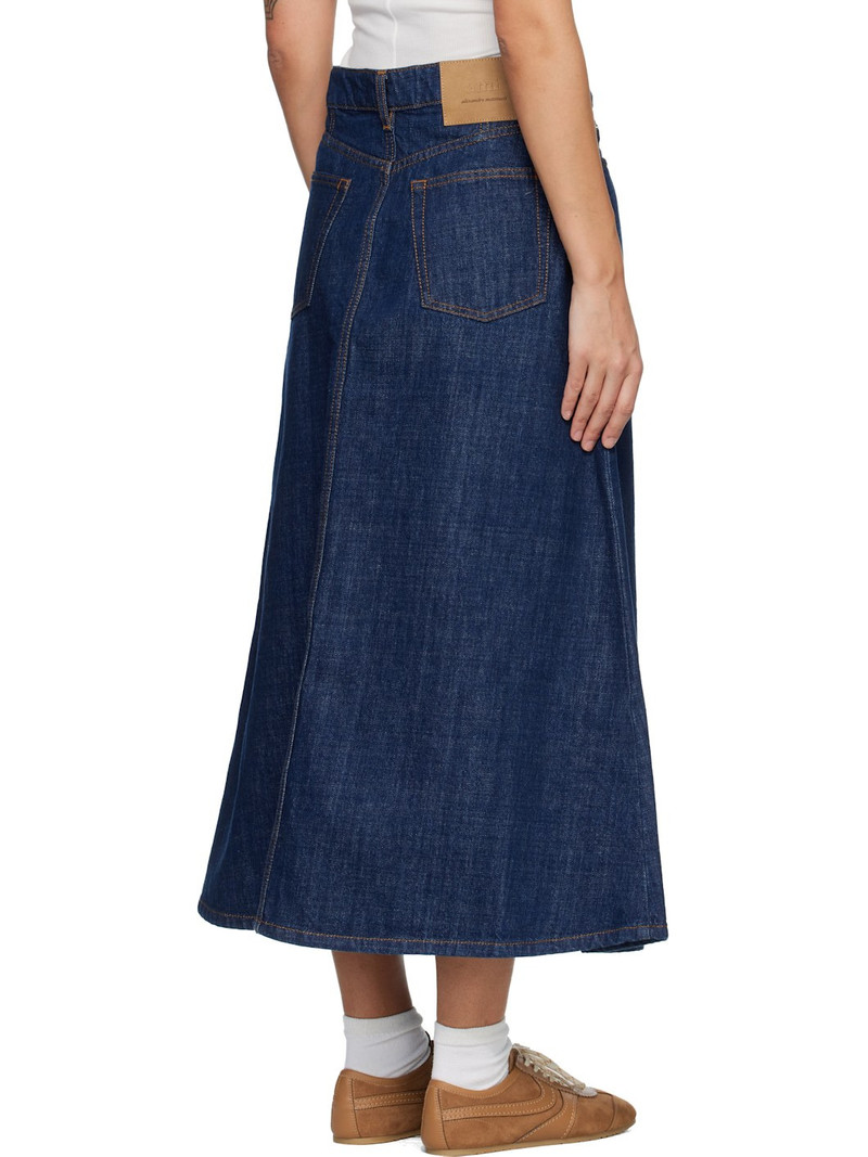 Blue Cotton Denim Maxi Skirt 3