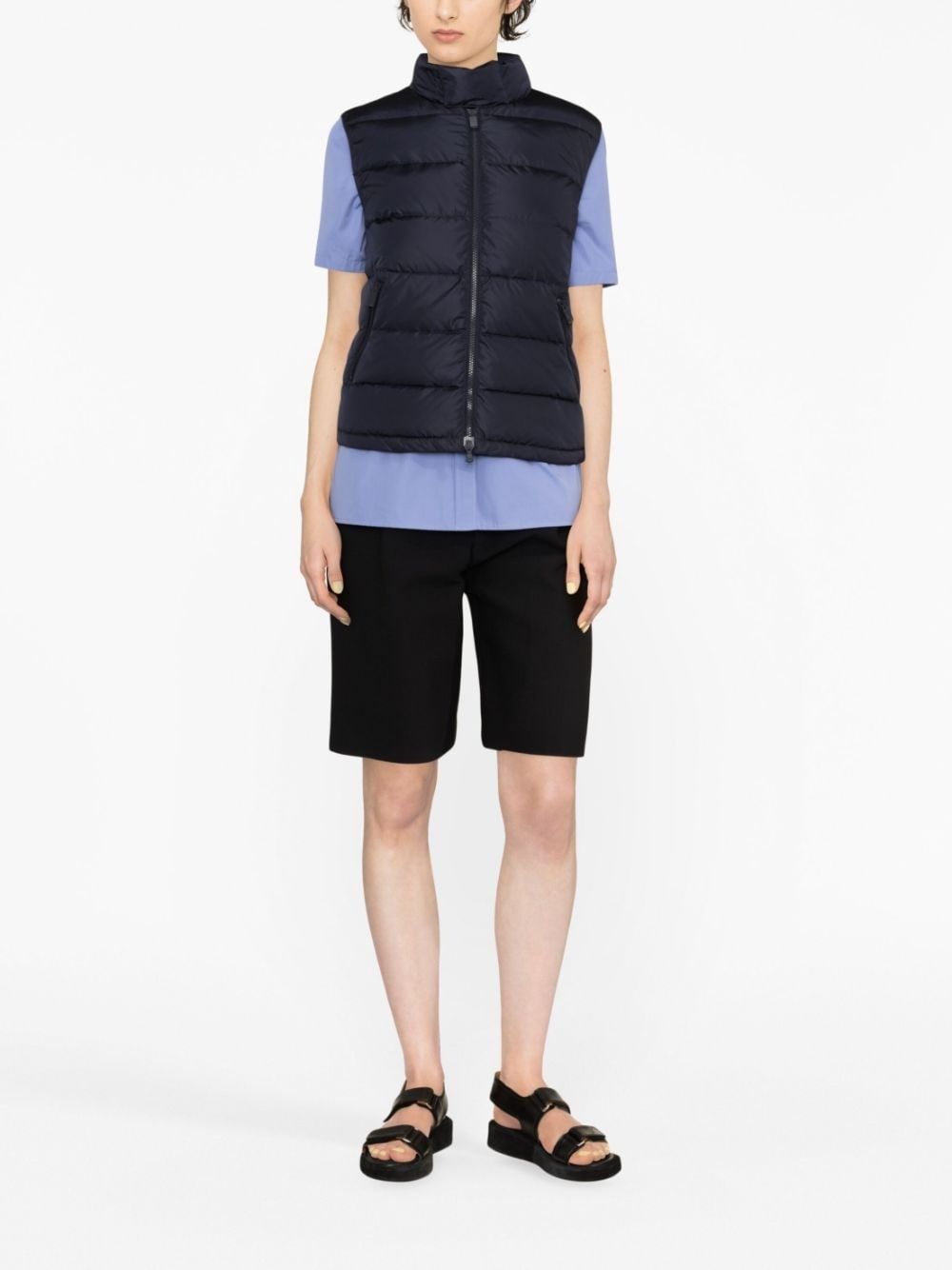 padded zip-fastening gilet - 3