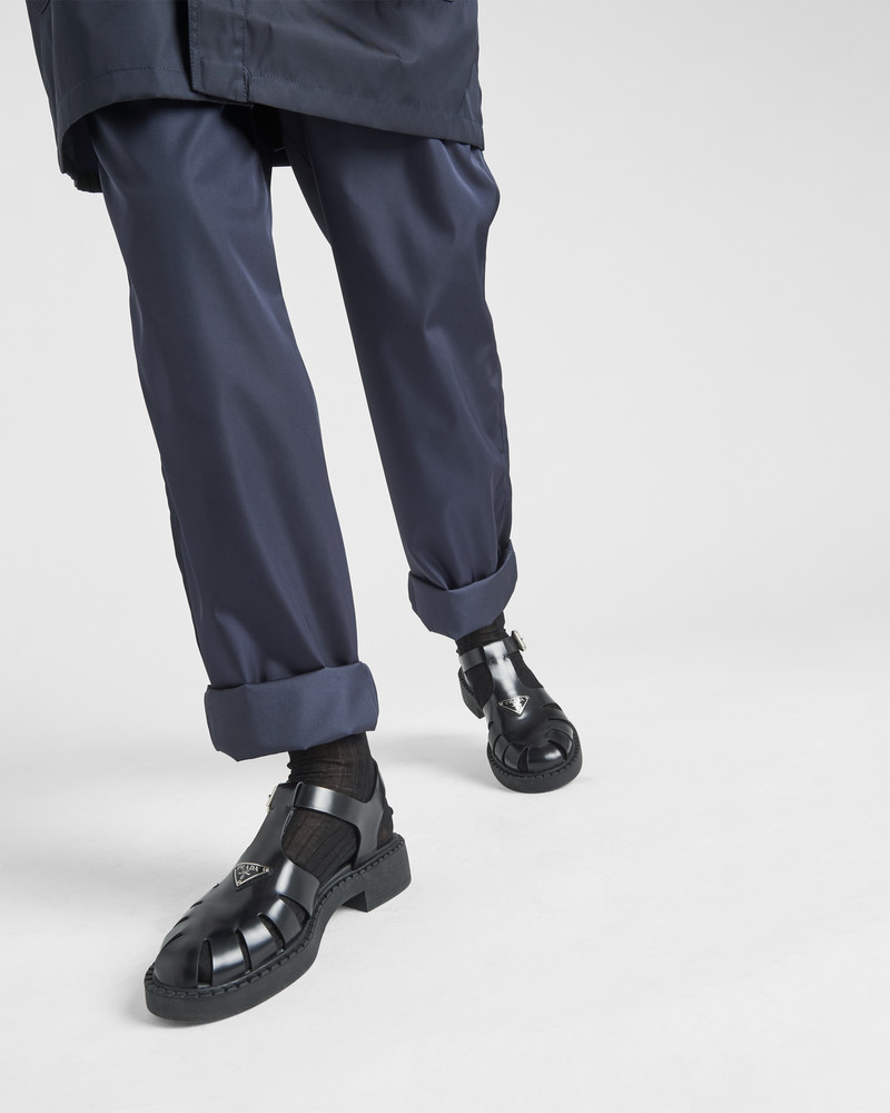 Prada Brushed leather fisherman sandals outlook