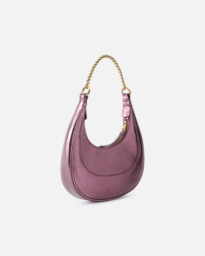 PINKO METALLIC LEATHER BRIOCHE BAG MINI HANDBAG outlook