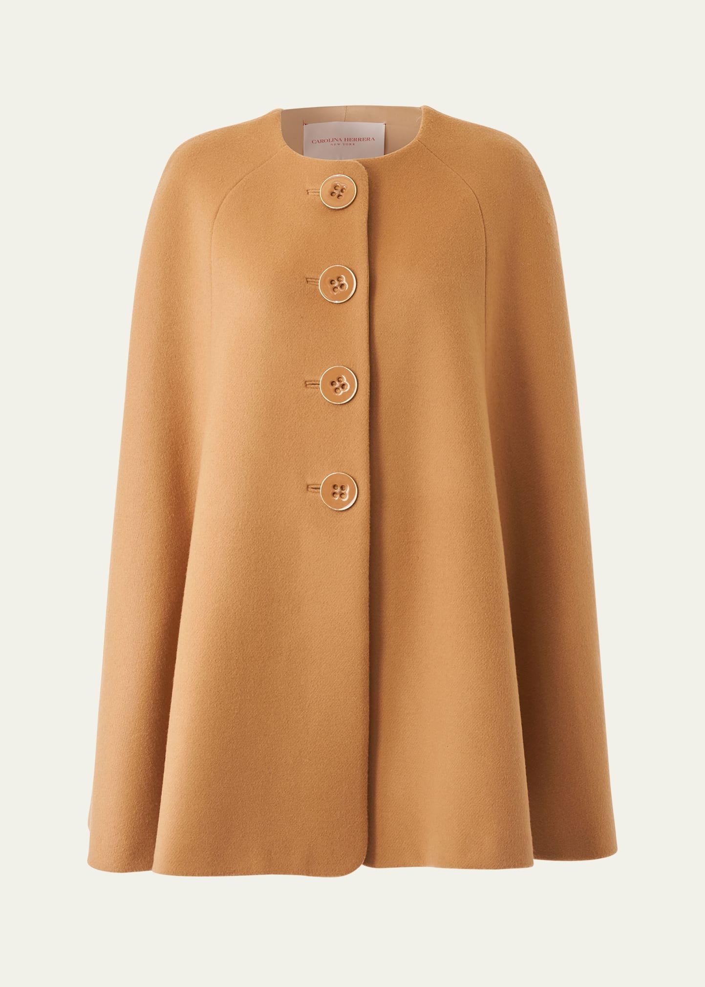 Button-Front Wool Cape - 1