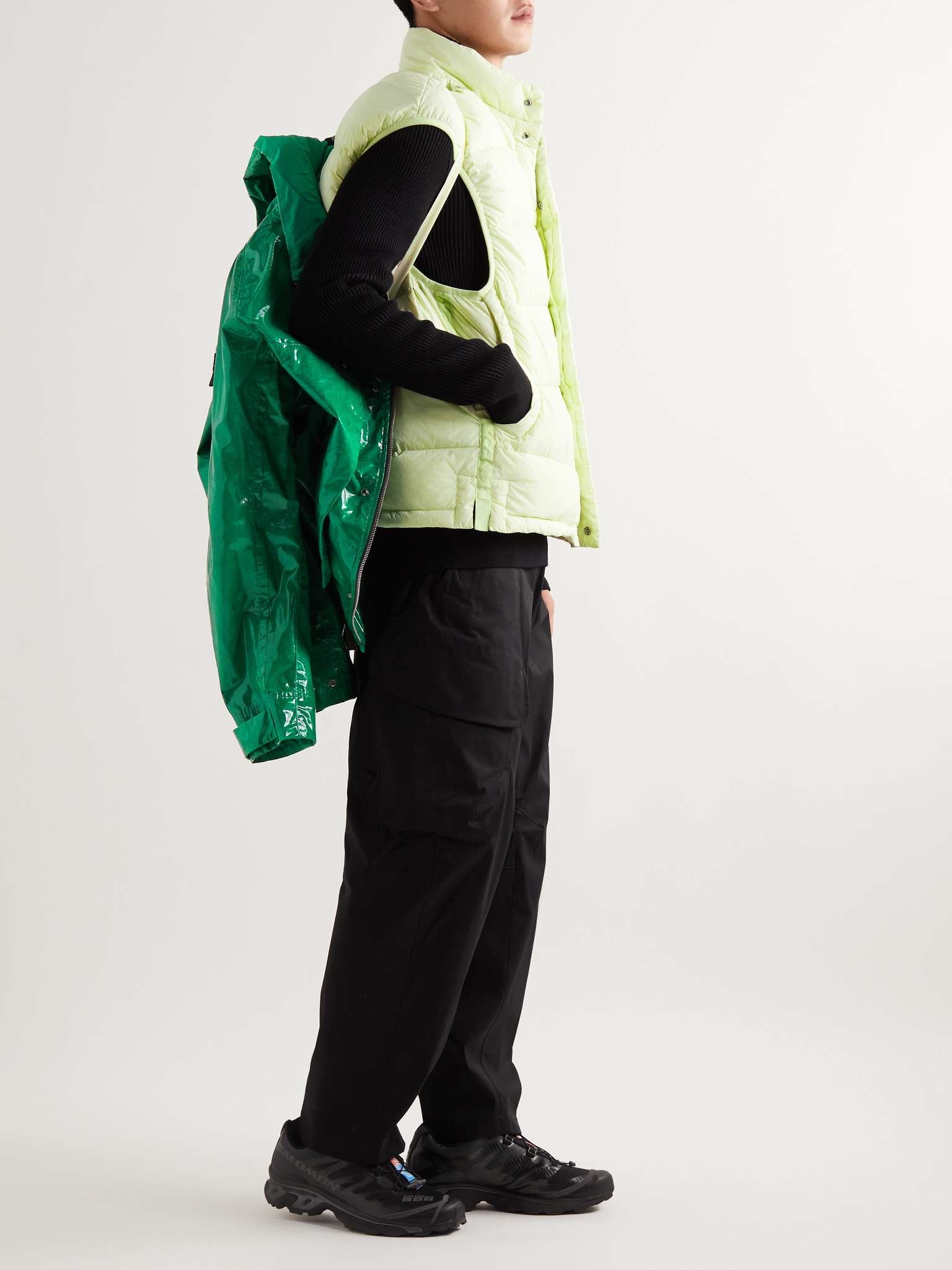 Convertible Layered Glossed-Cotton Hooded Down Jacket - 6