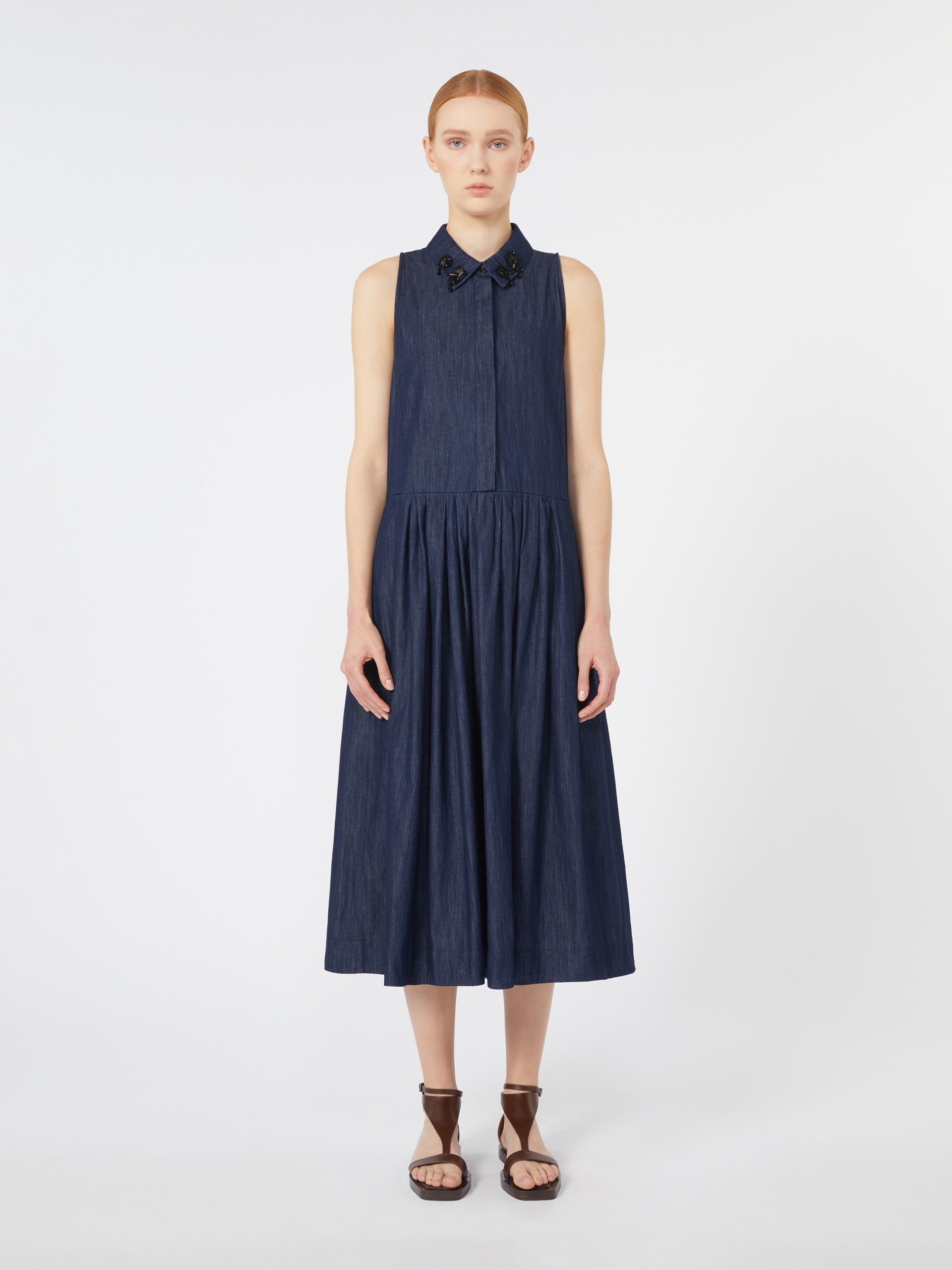 ELENA Sleeveless denim dress - 3