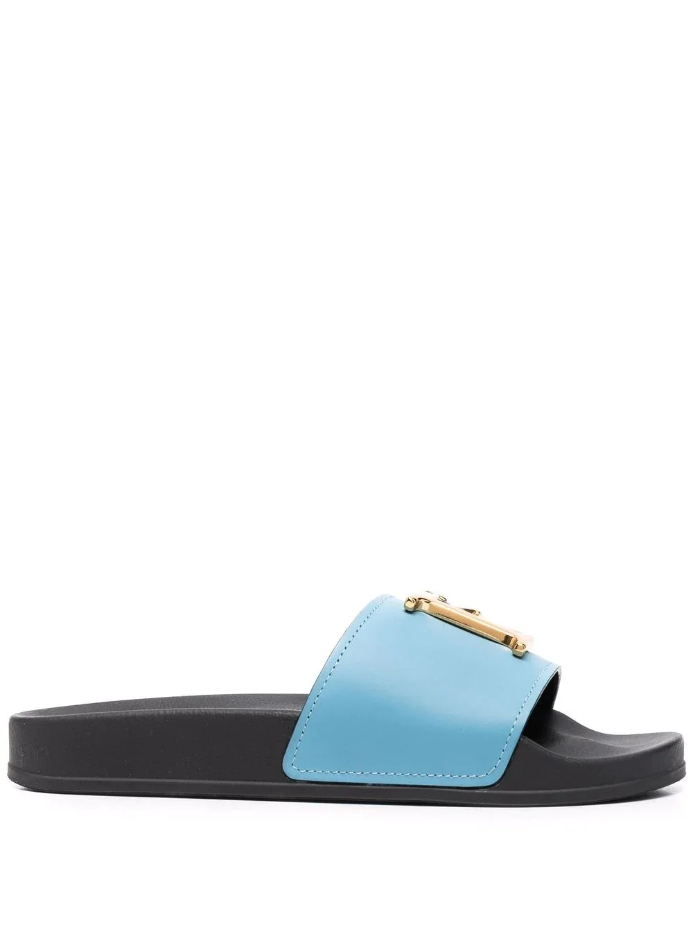 logo-plaque open-toe slides - 1