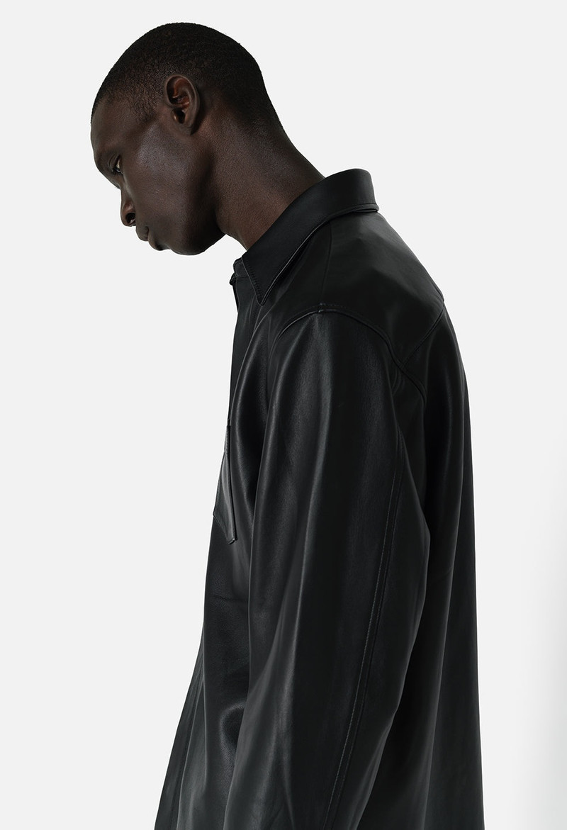 LEATHER CLOAK BUTTON UP 9