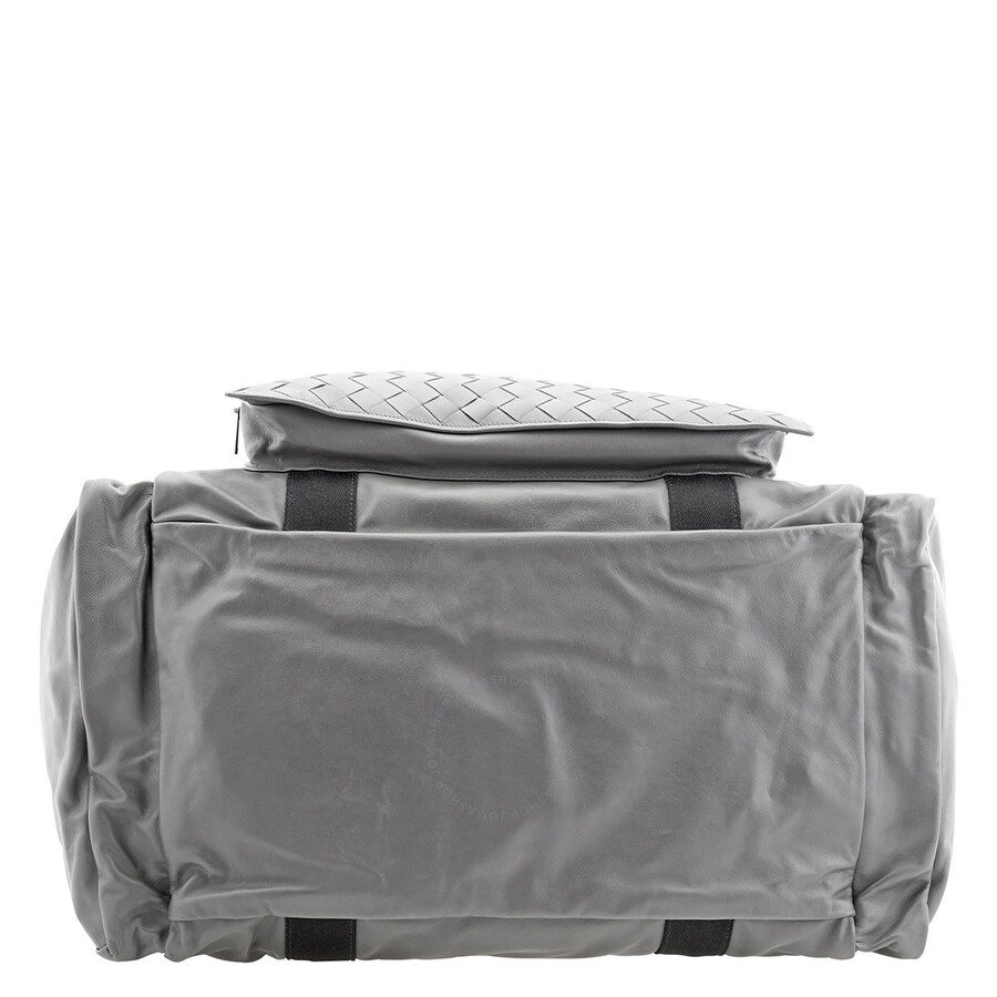 Bottega Veneta Men's Leather Duffle Bag In Grey - 5
