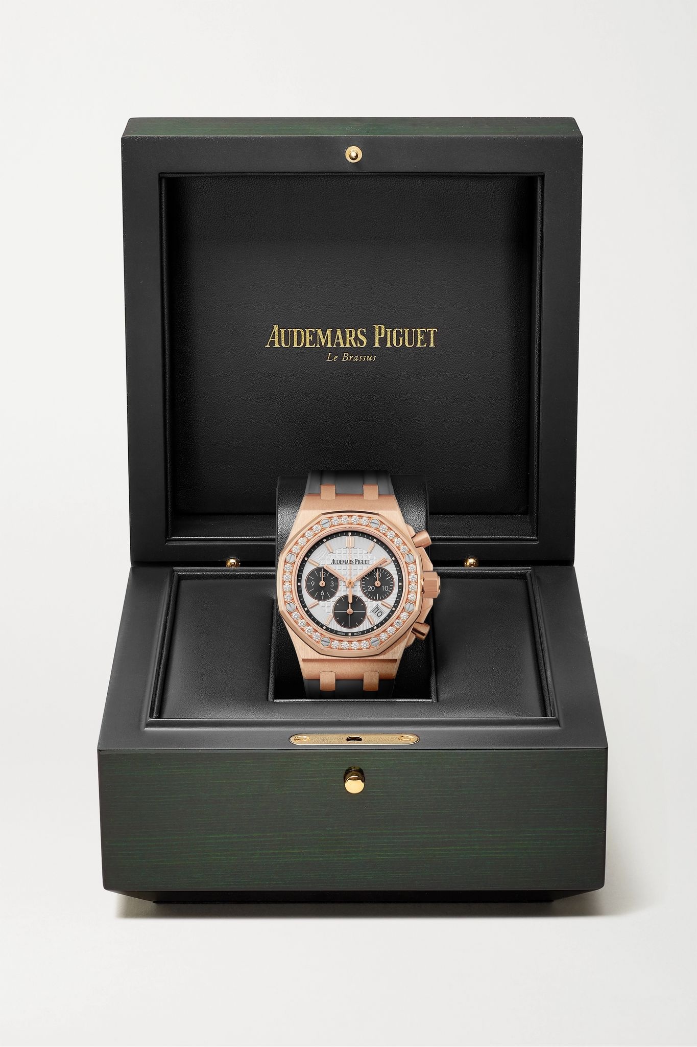 Royal Oak Offshore Automatic Chronograph 37mm 18-karat pink gold, rubber and diamond watch - 7