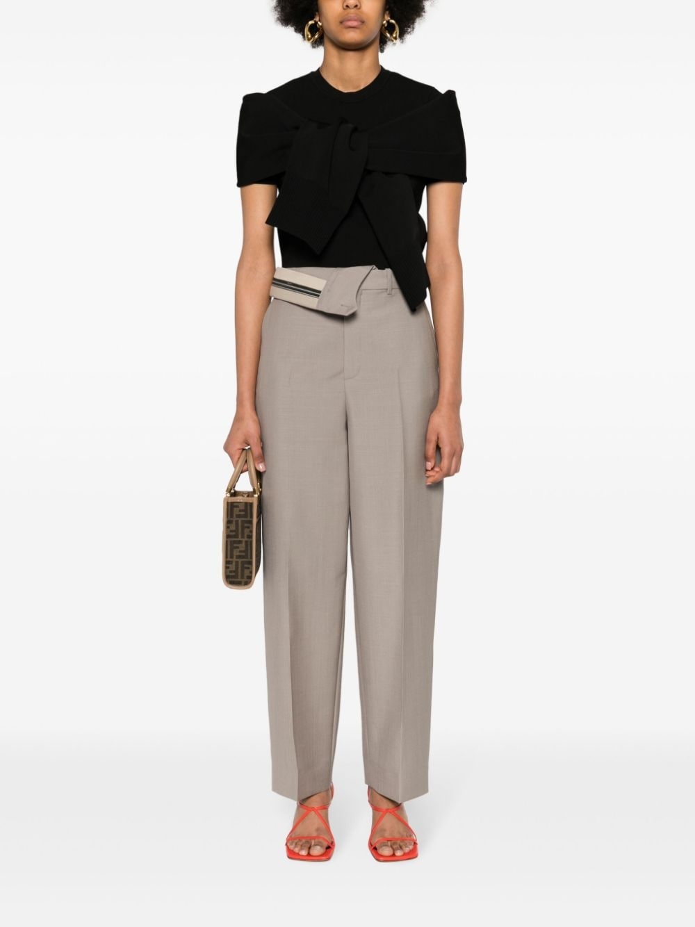 pressed-crease straight trousers - 2
