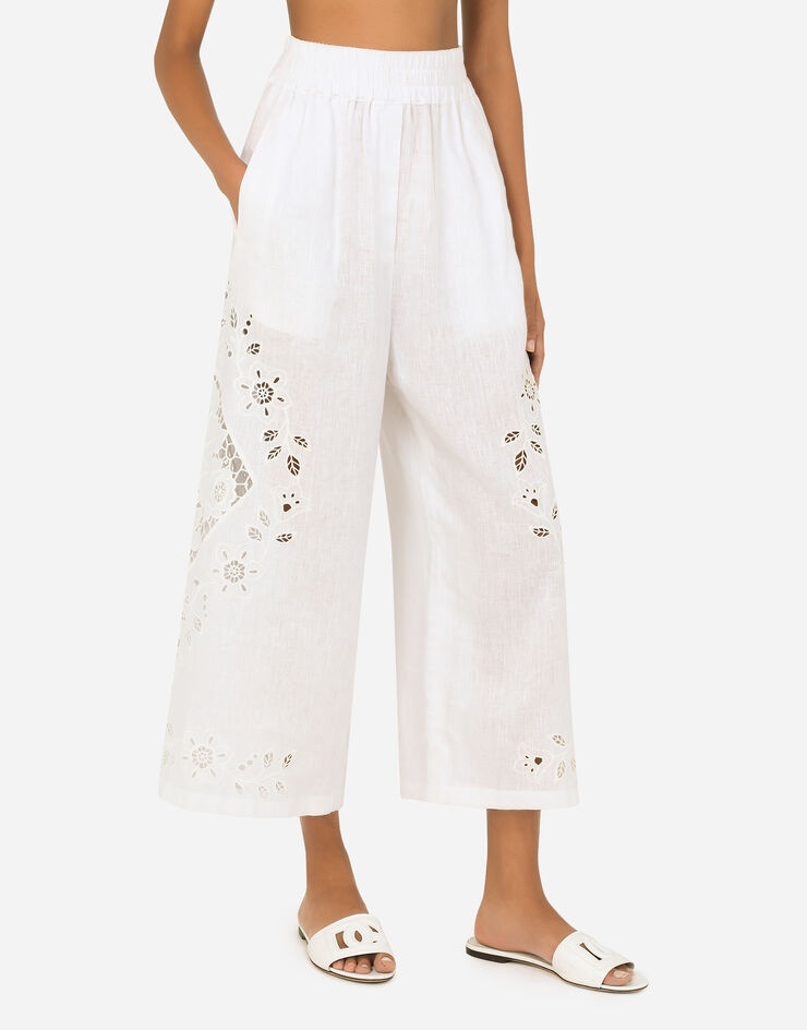 Linen pants with embroidery - 4