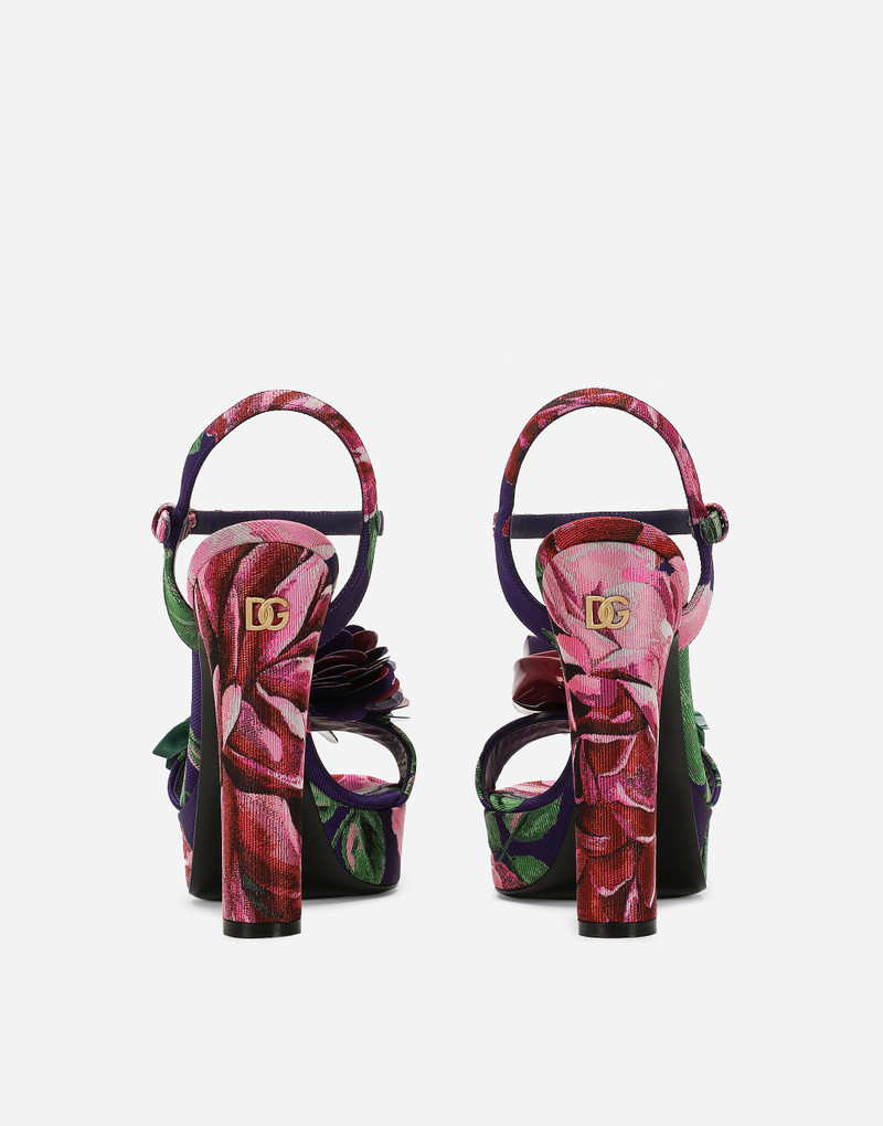 Dolce & Gabbana Jacquard platform sandals outlook