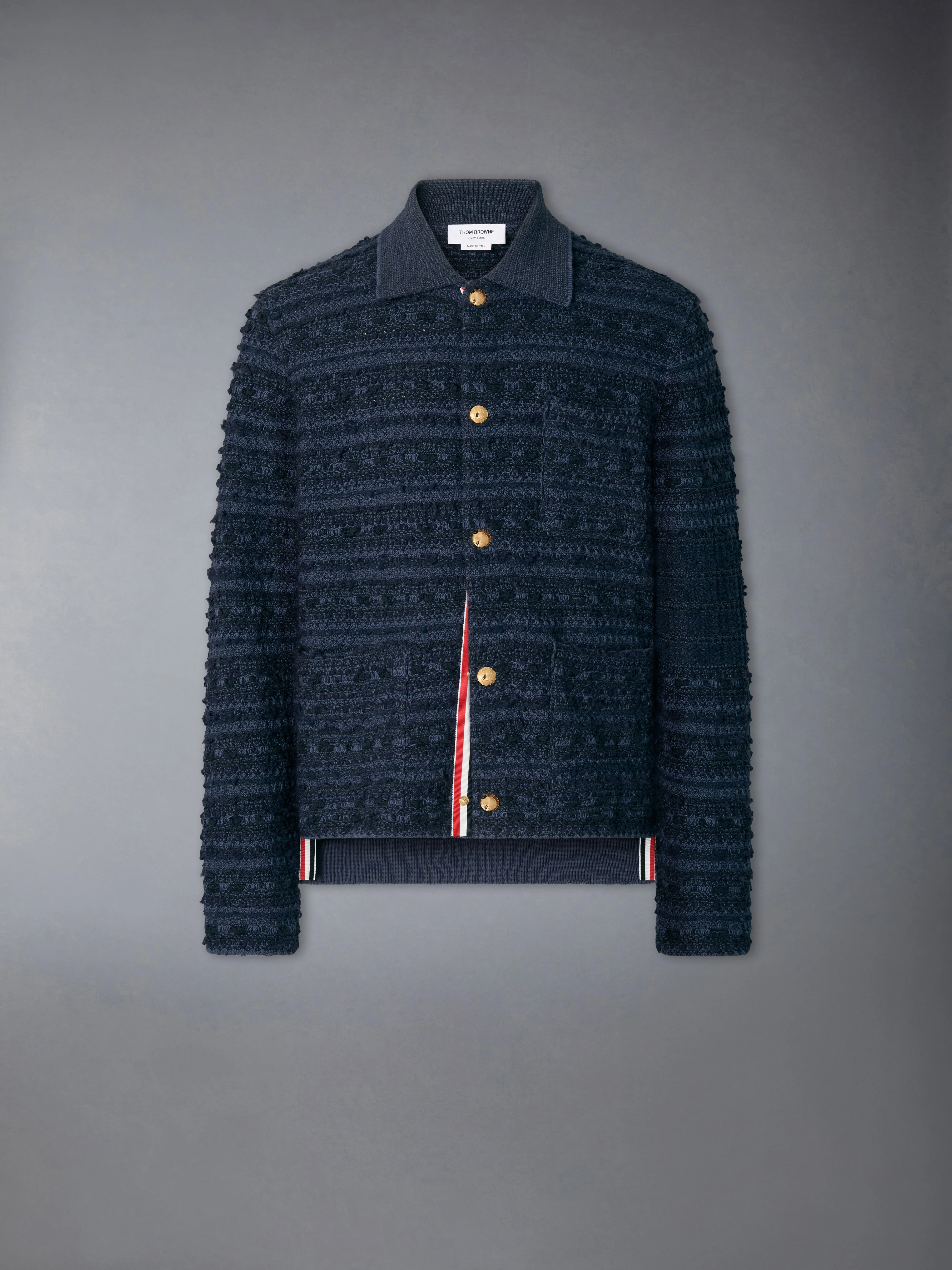 KNIT TWEED 4-BAR UTILITY JACKET - 1